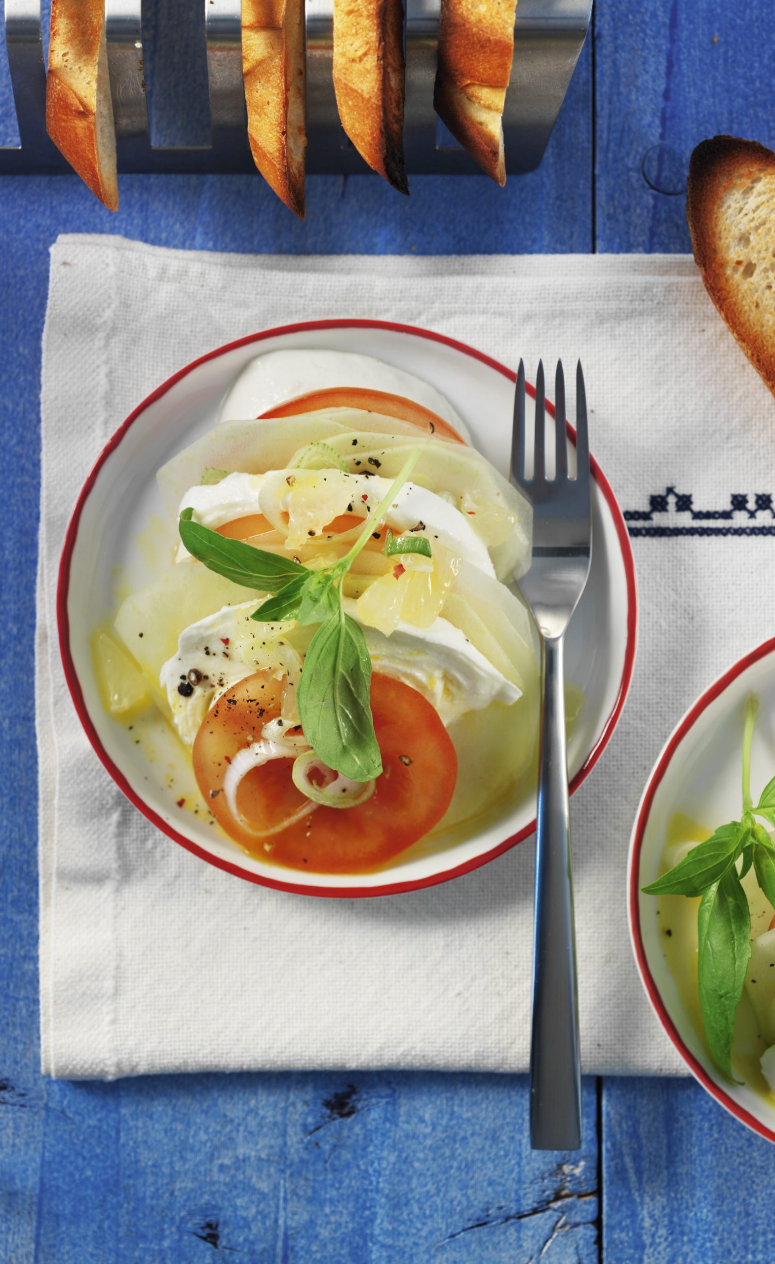 Salade de légumes et de mozzarella