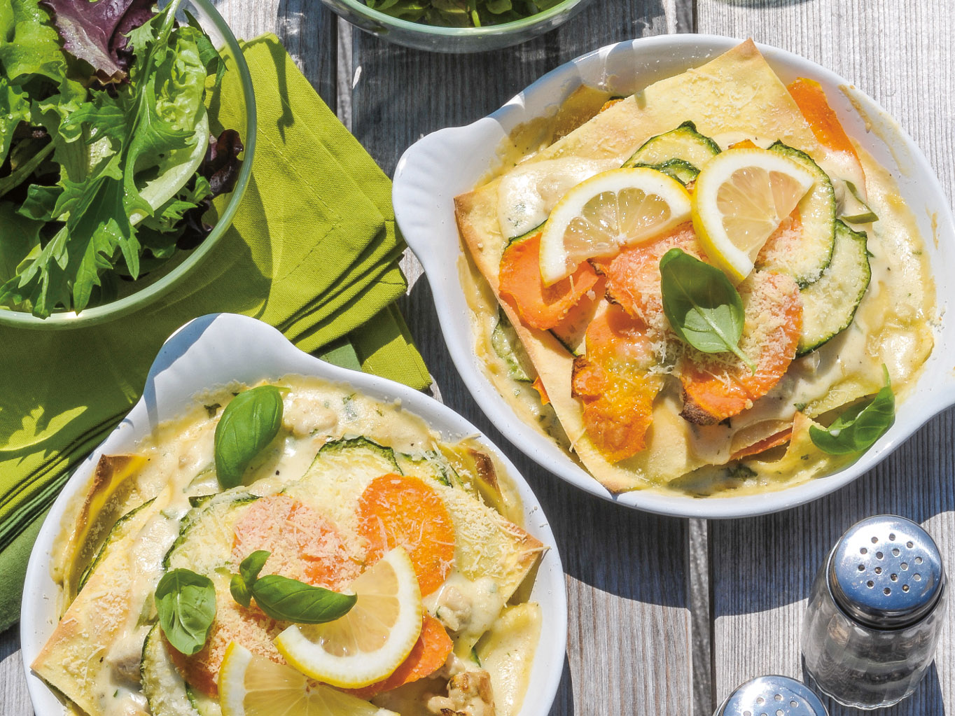 Lasagnes aux légumes et au poulet