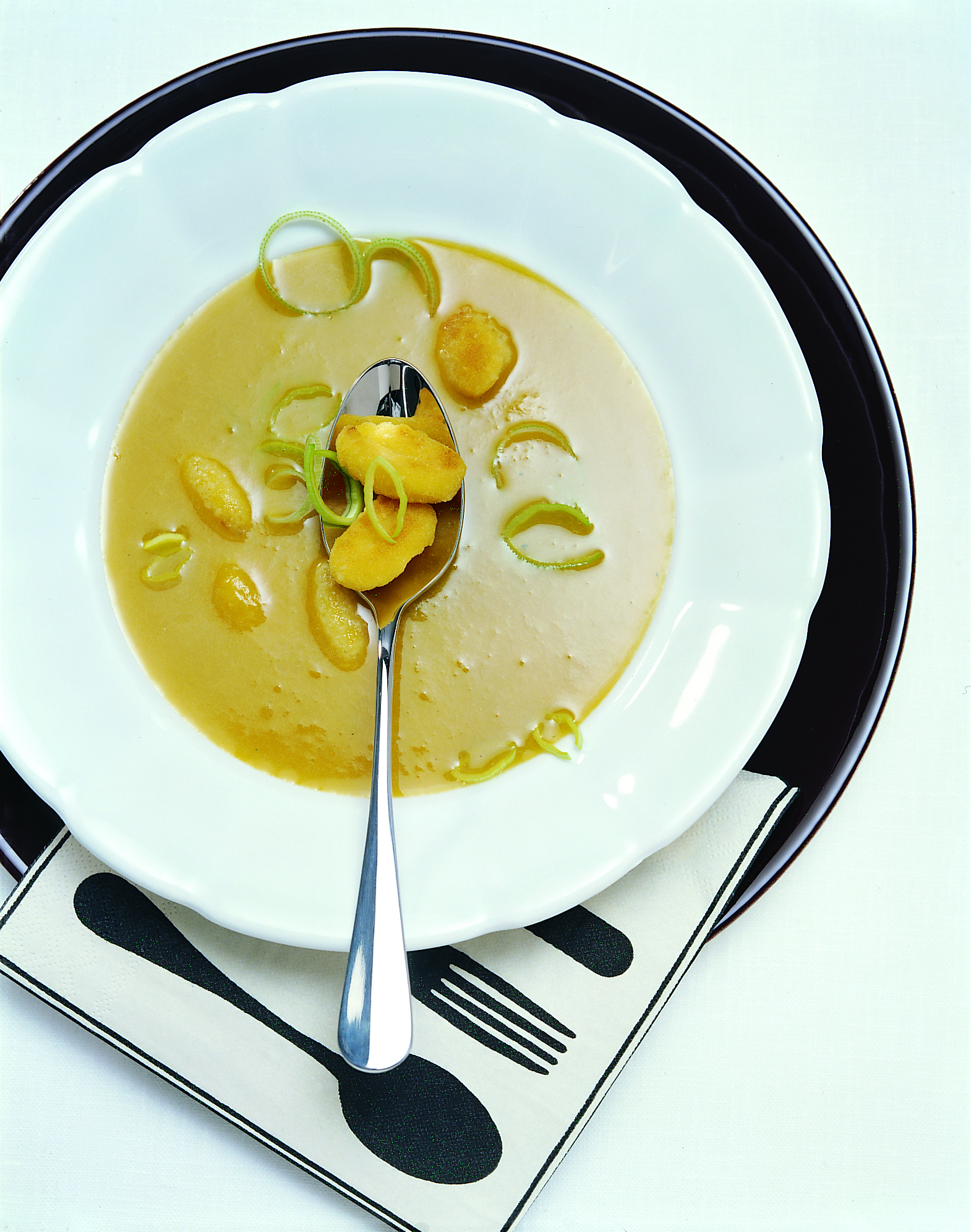 Velouté de légumes avec des gnocchi