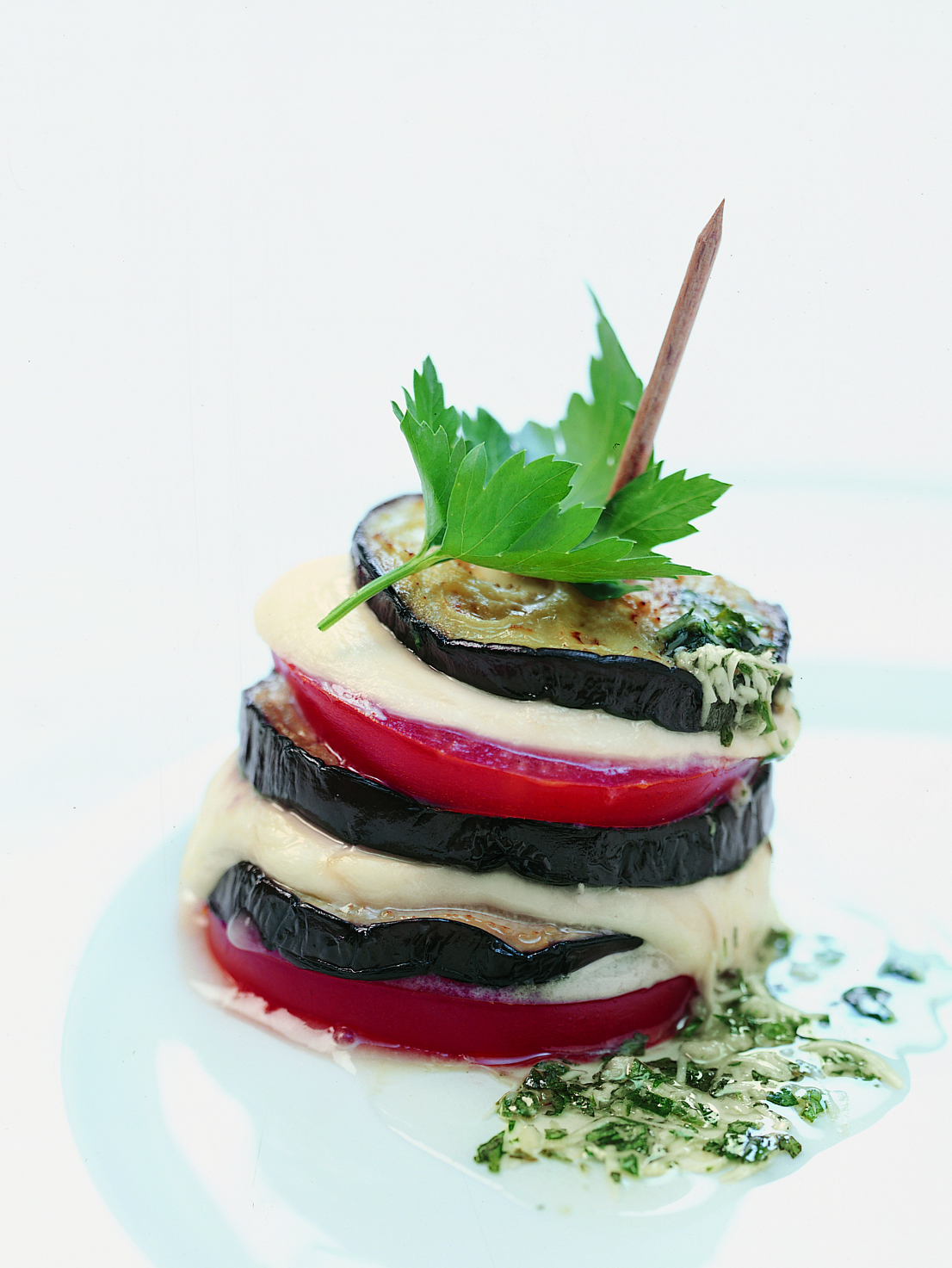 Millefeuille de légumes et de mozzarella