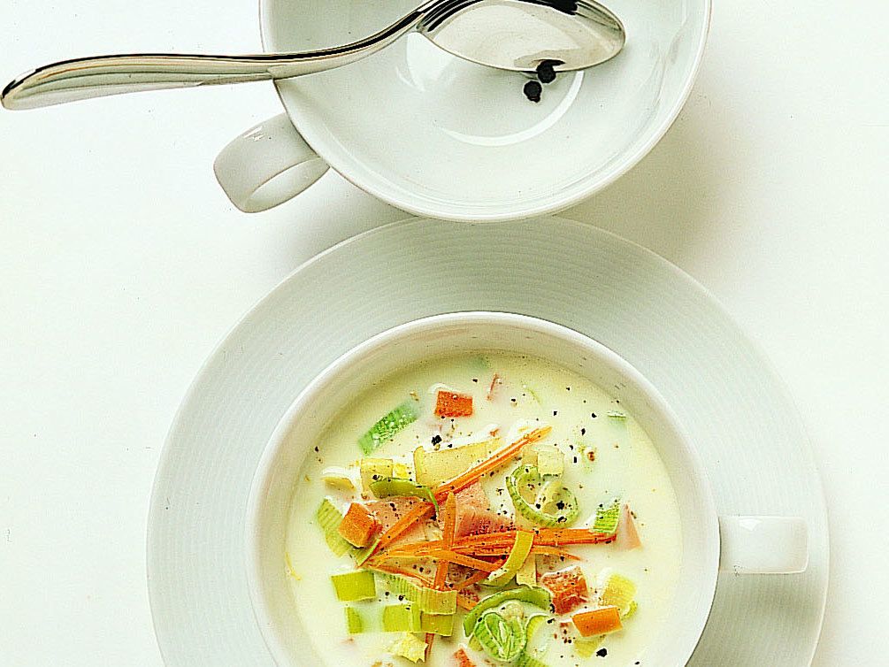 Soupe à l'orge et aux endives