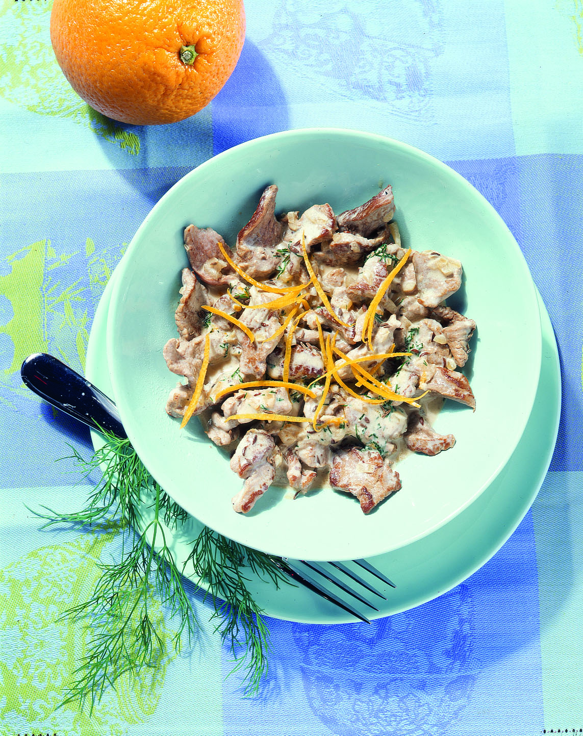 Geschnetzeltes an Orangen-Kümmelsauce