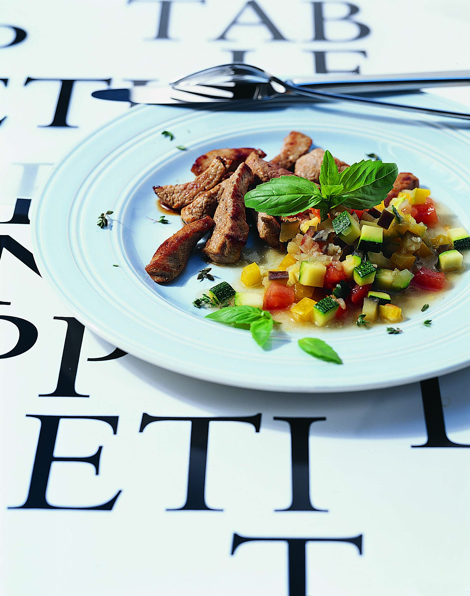 Emincé de veau et ratatouille