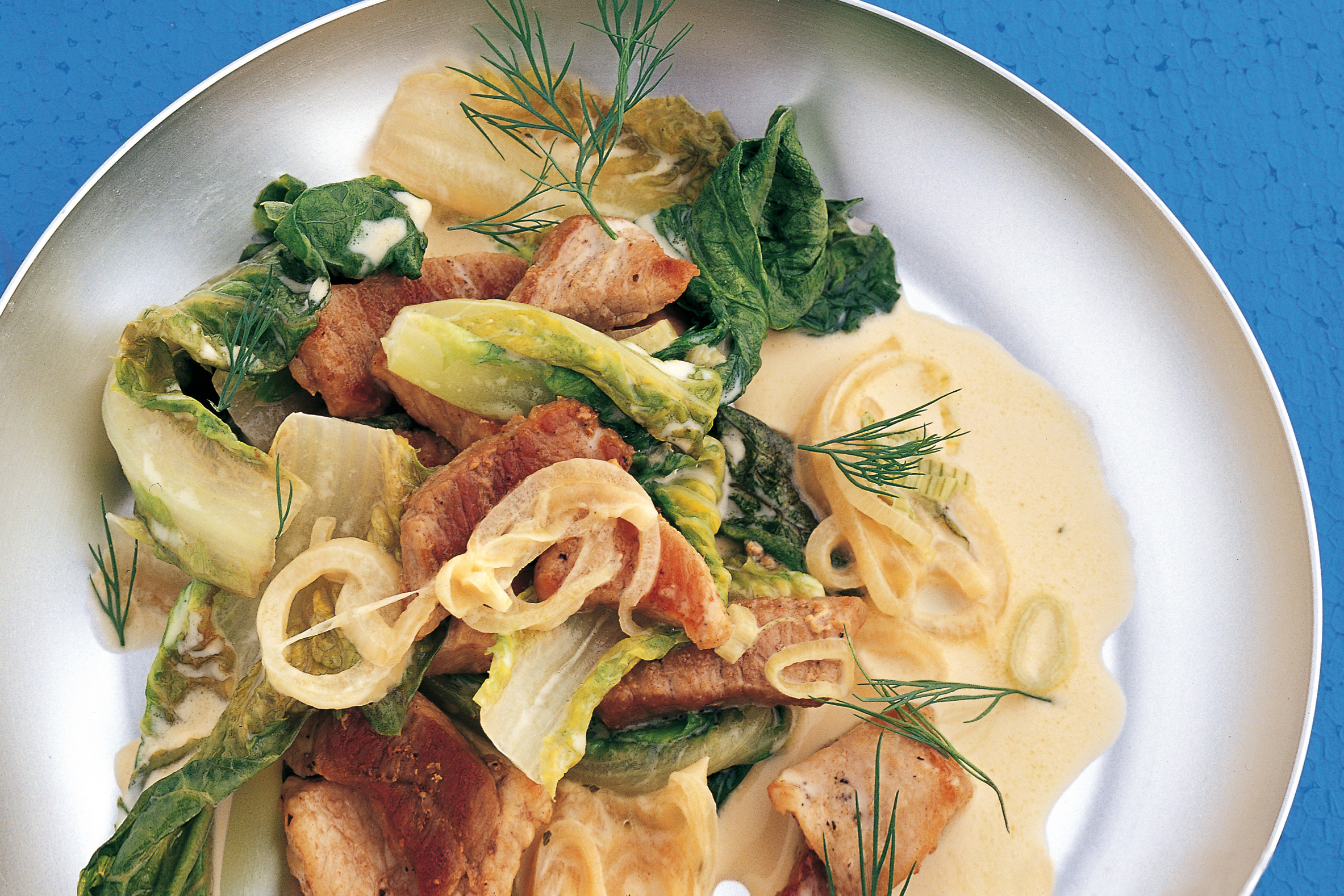 Émincé sauce aux légumes, à l'aneth et à la crème