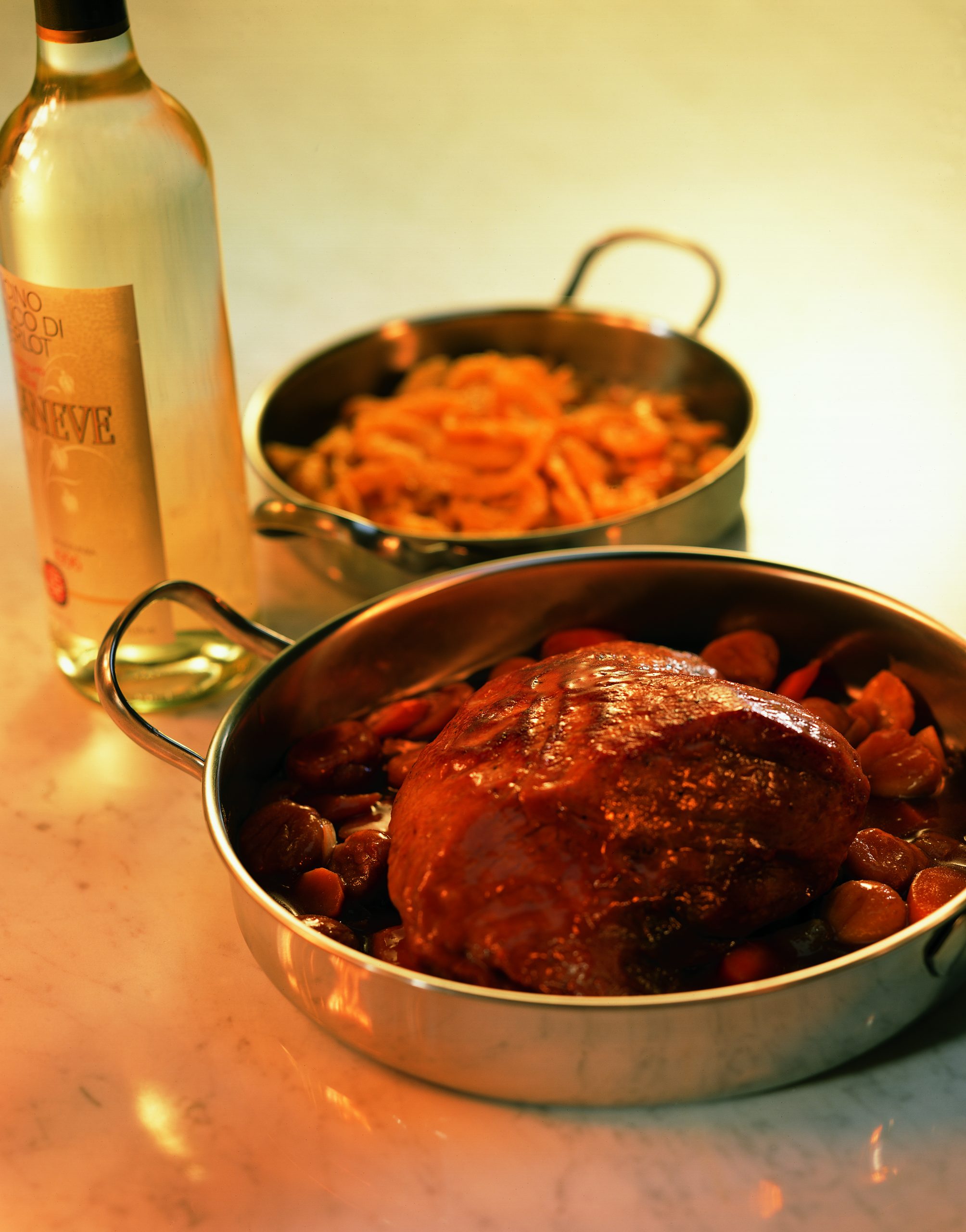 Glasierte Kalbsnuss mit Marroni