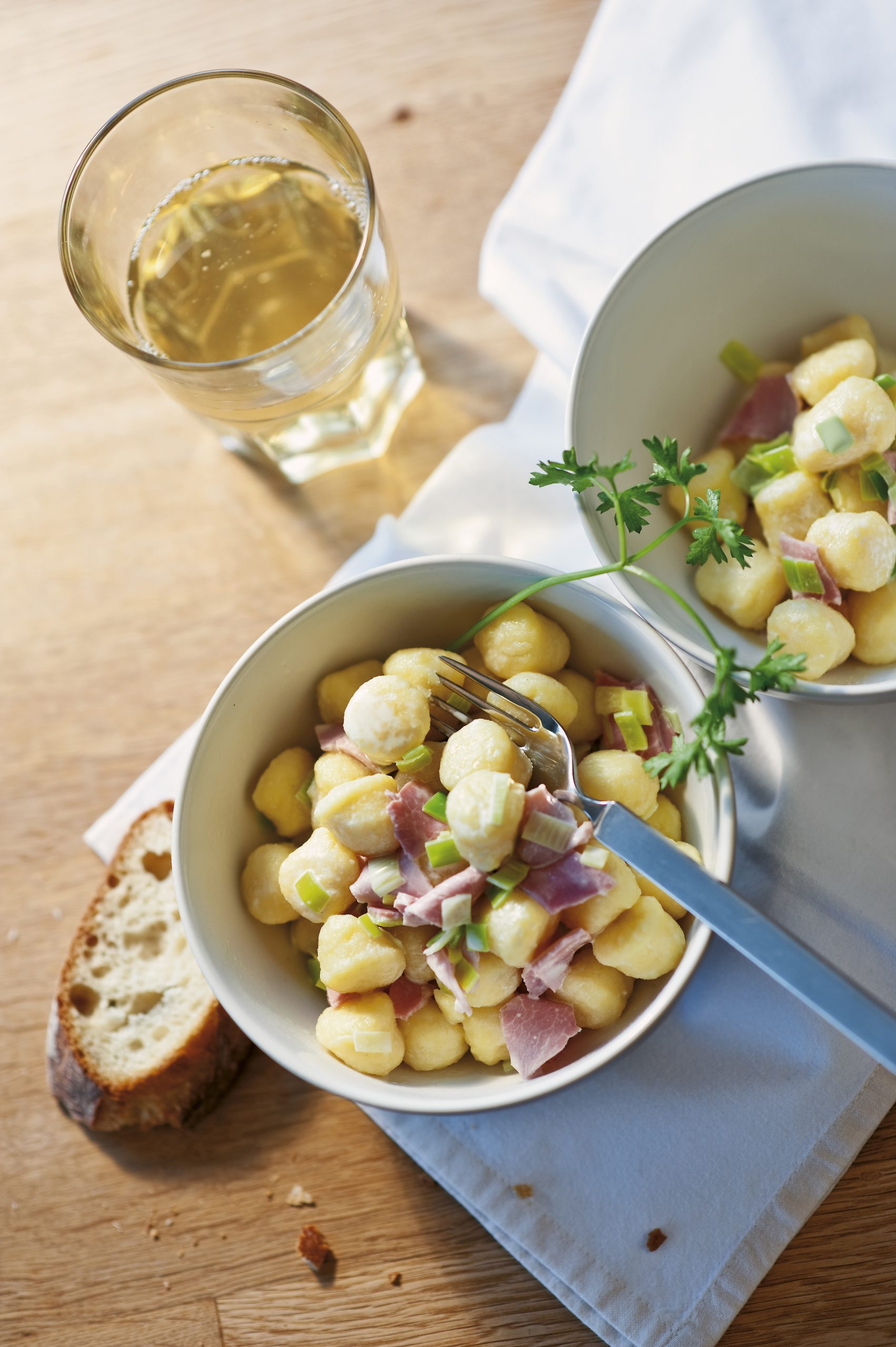Gnocchi mit Lauch-Schinken-Sauce