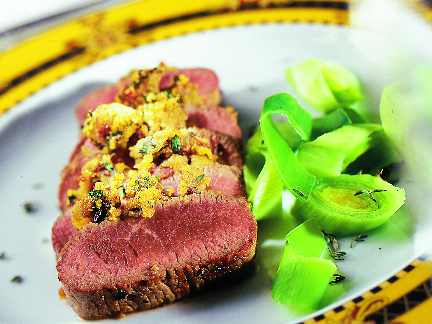 Filets de selle d'agneau gratinés