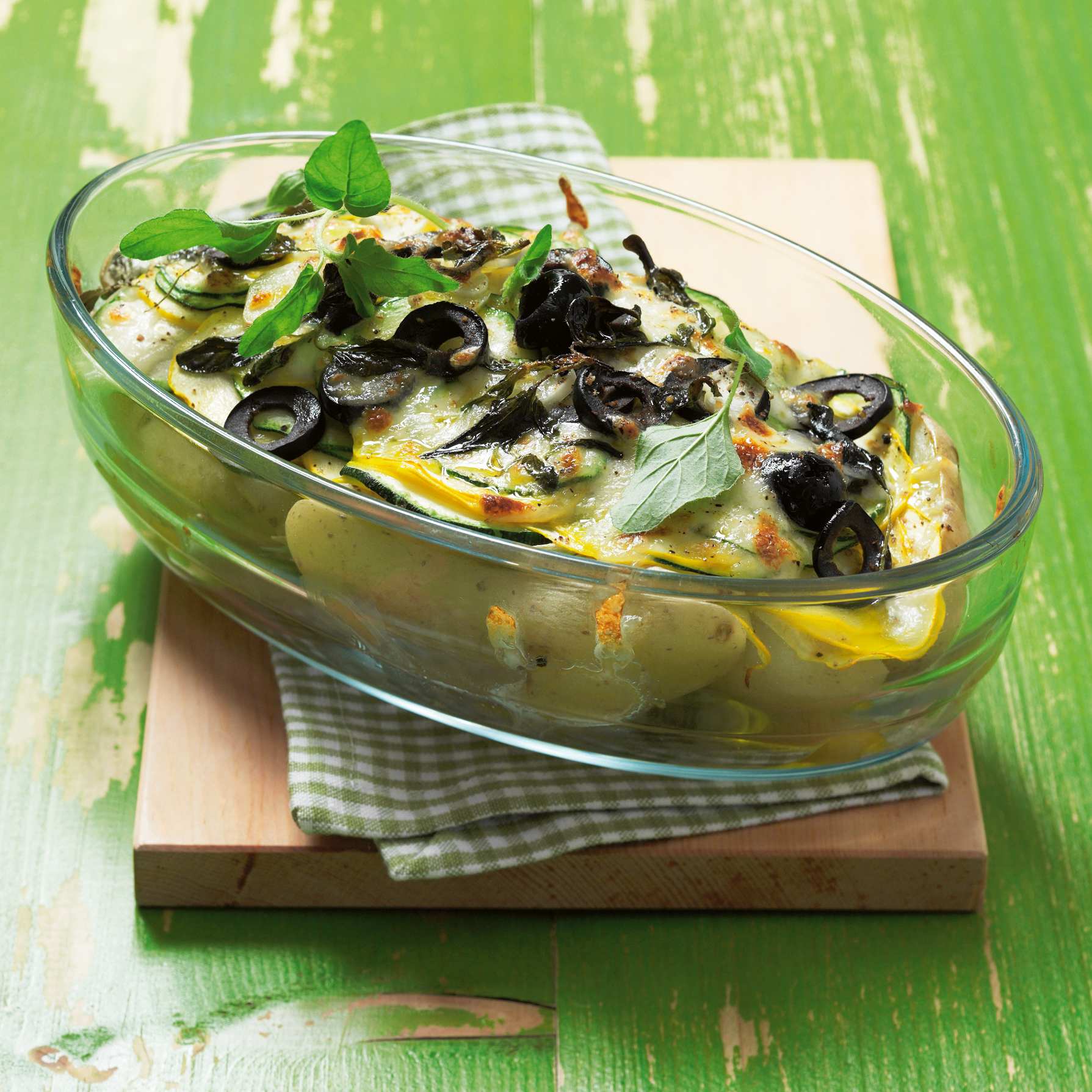 Gratinierte Zucchini und Kartoffeln