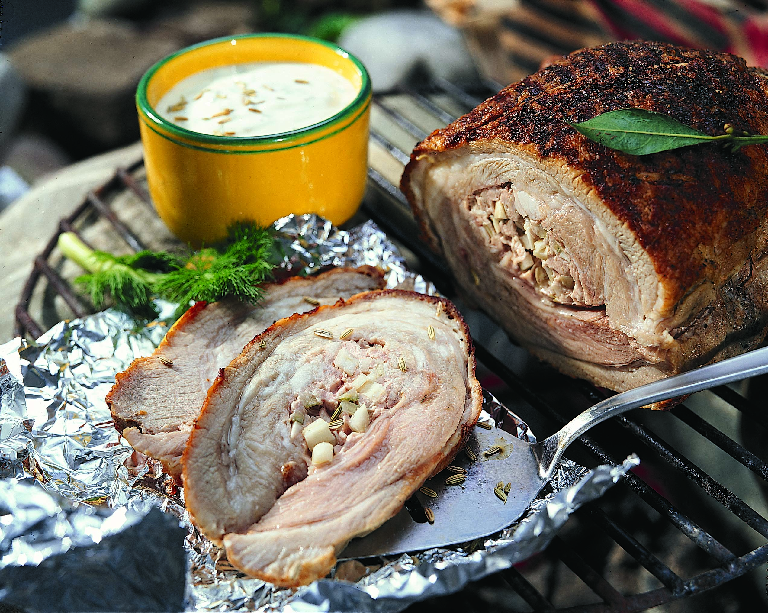 Poitrine de veau farcie au fenouil