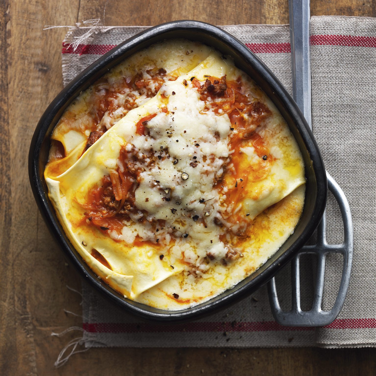 Lasagnes à la courge, à la viande hachée et au chou