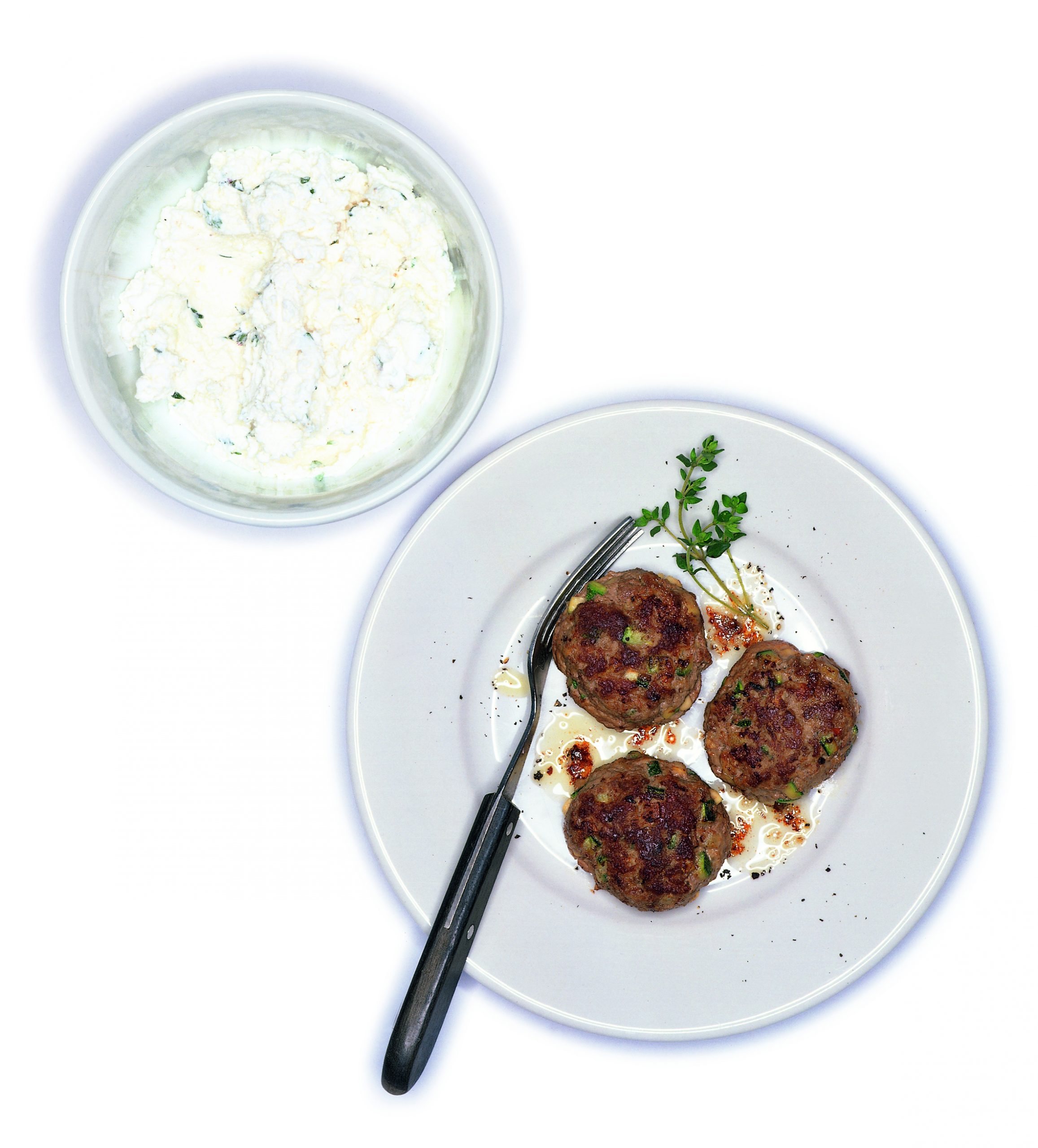 Hackfleischsteaks mit Formaggini-Dip
