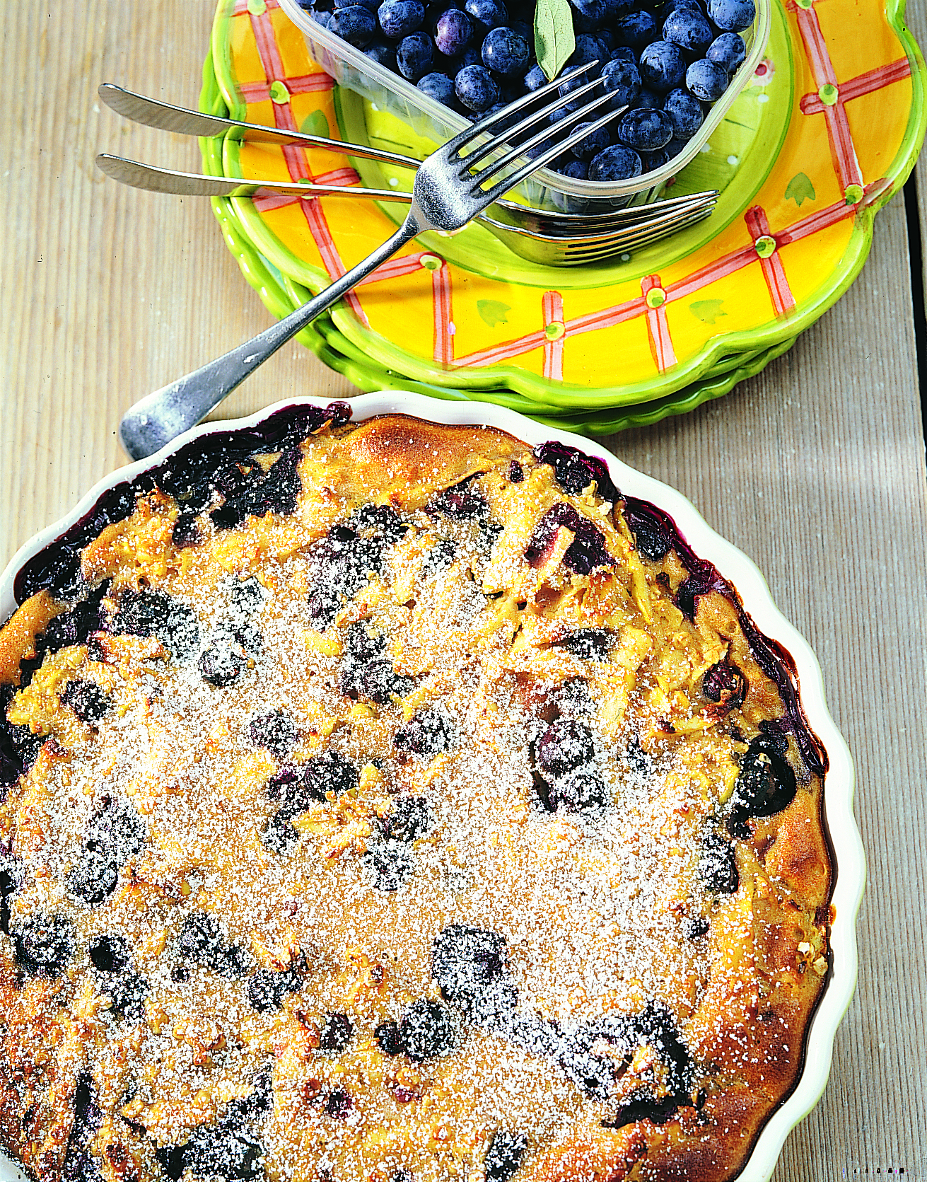 Heidelbeer-Apfel-Clafoutis