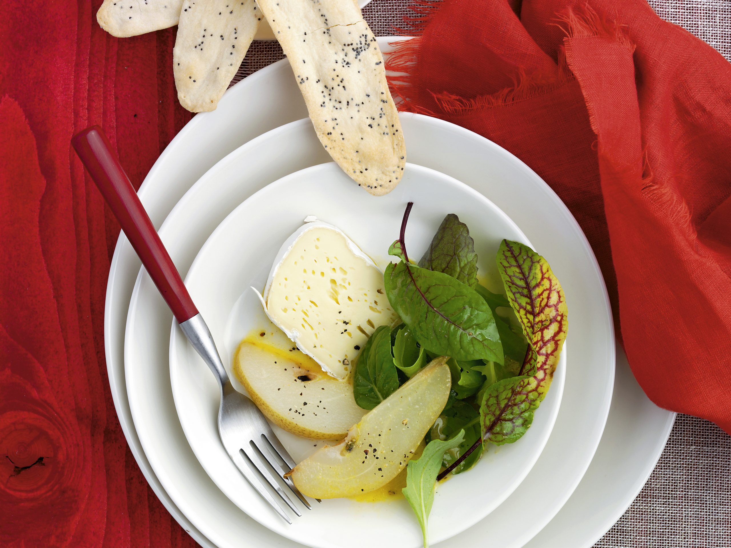 Salade d'automne et langues au pavot