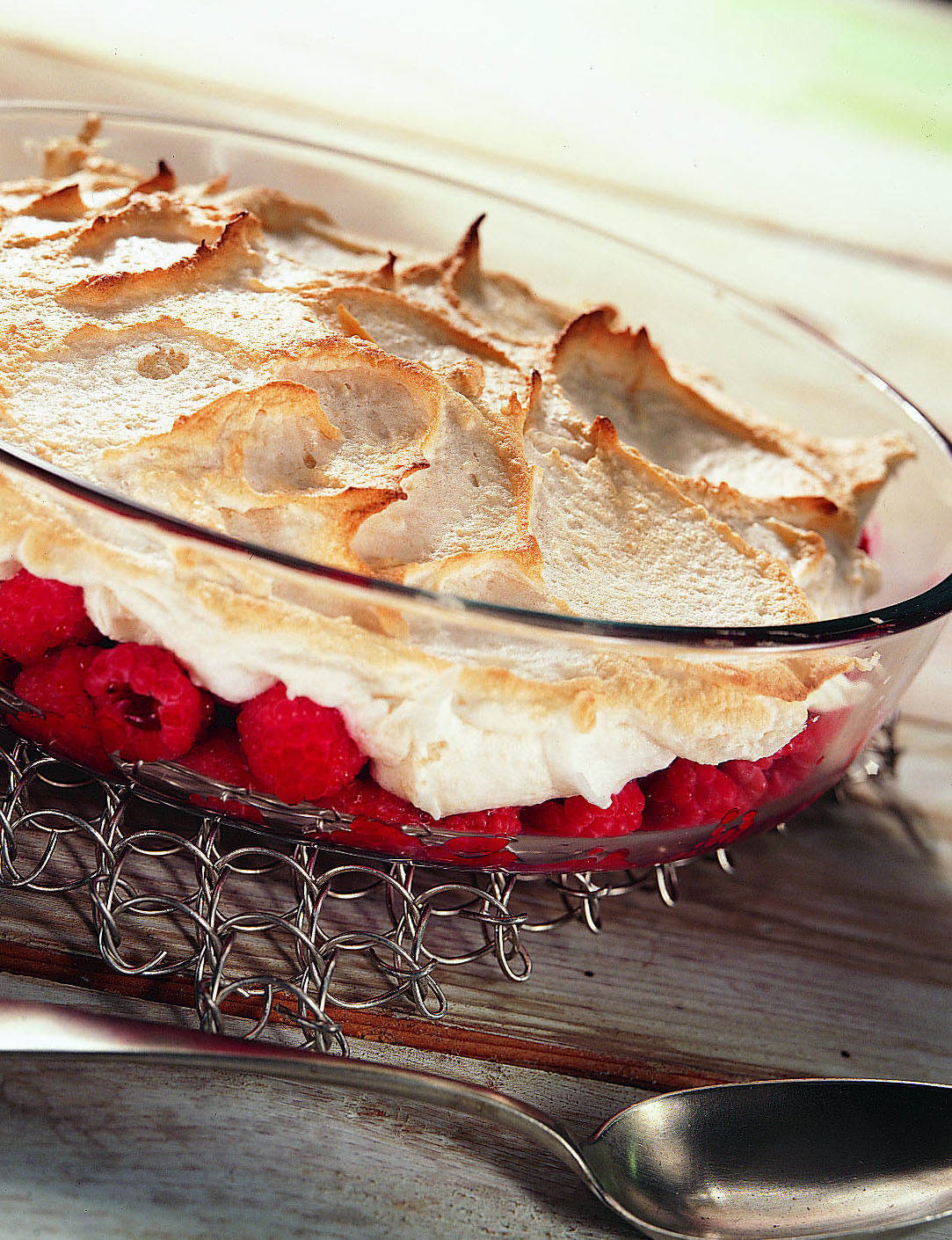 Framboises meringuées aux amandes