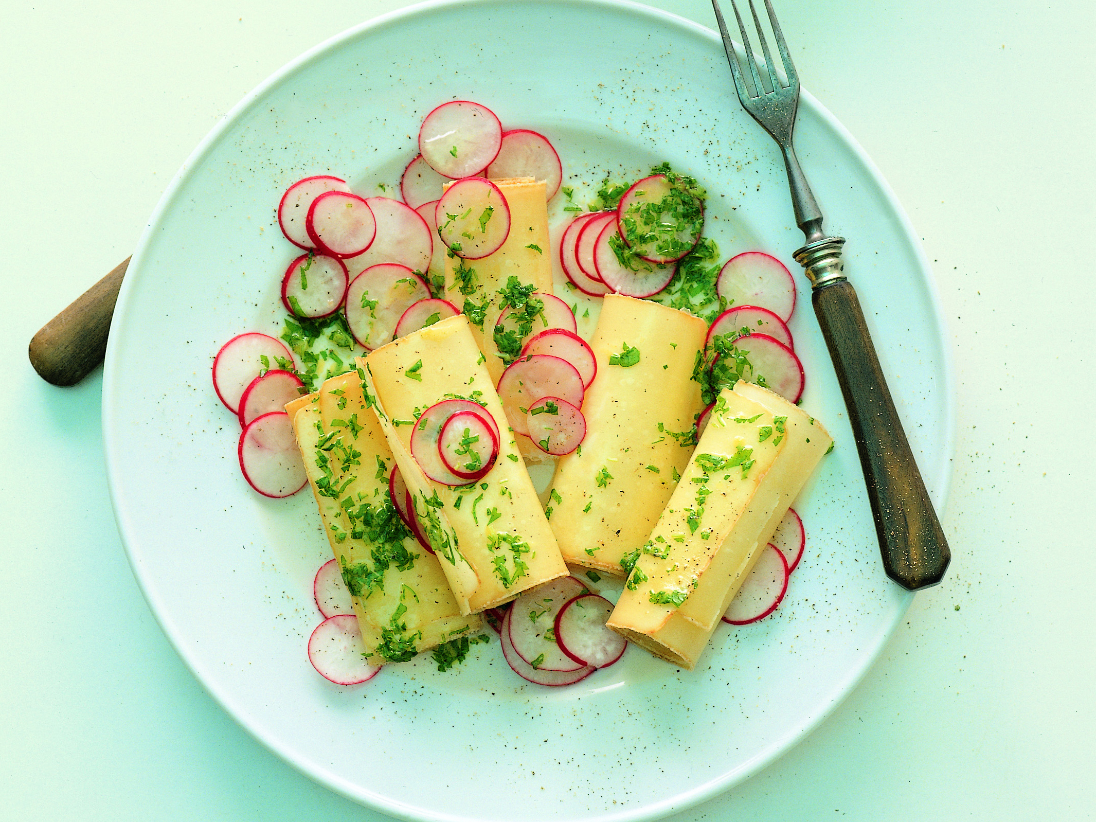 Salade de fromage à rebibes et de petits radis