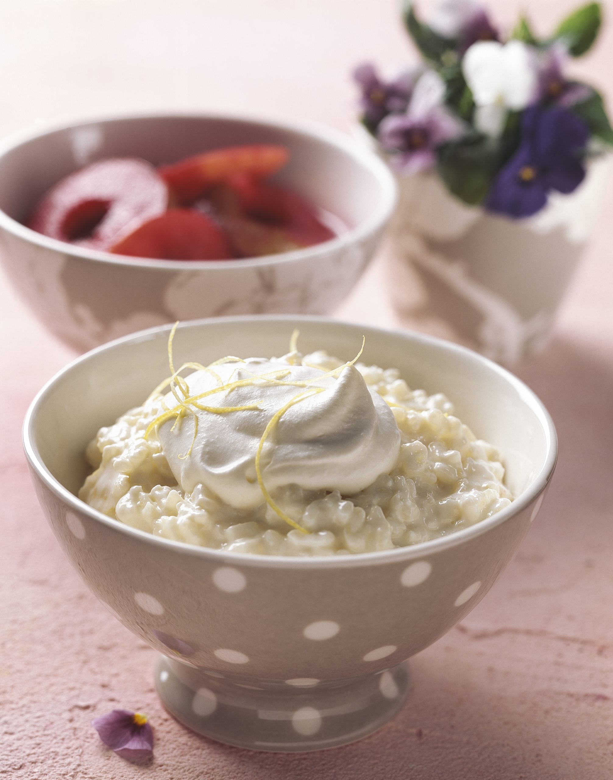 Riz au lait au gingembre et rondelles de pomme