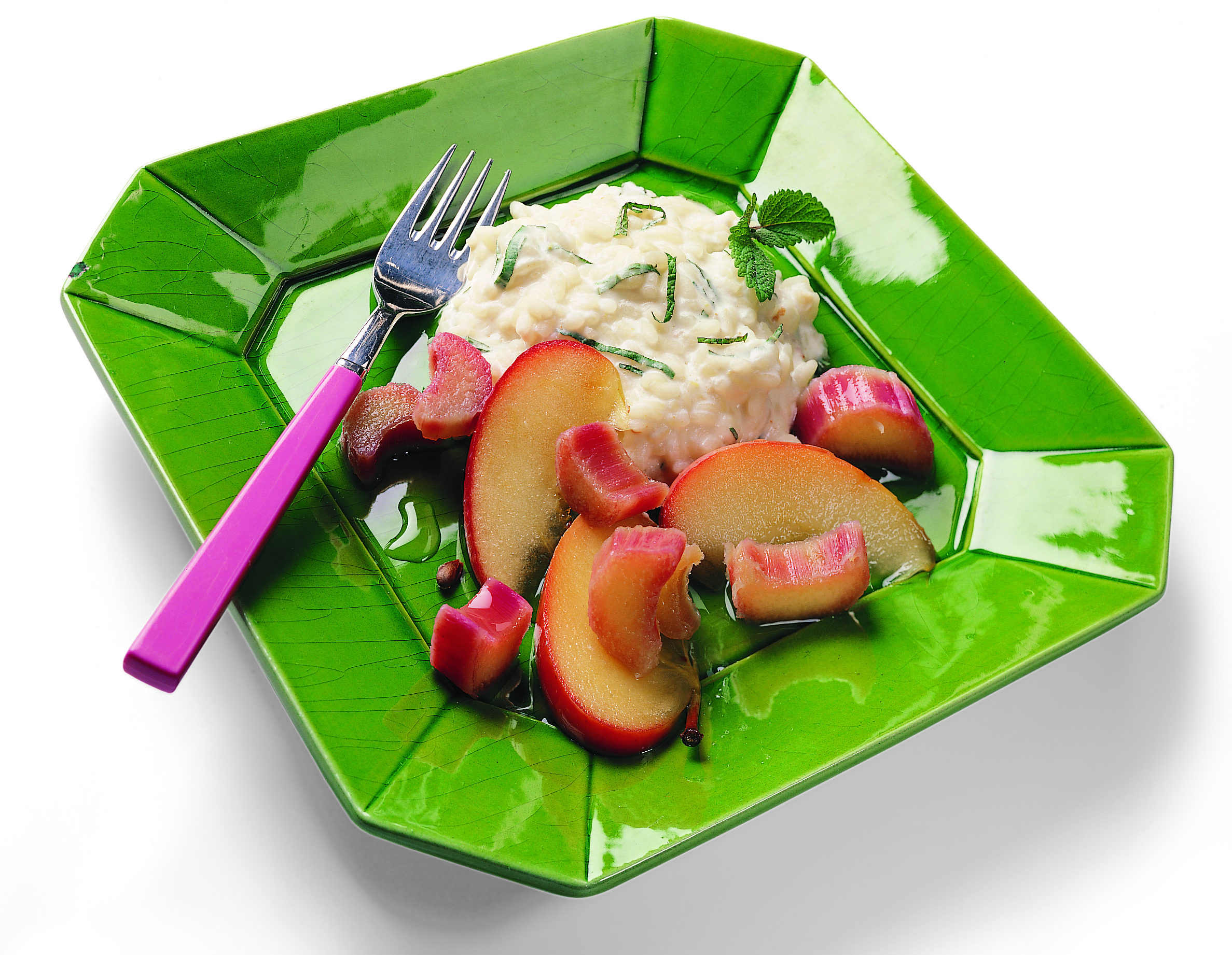 Riz au yogourt et compote pomme-rhubarbe