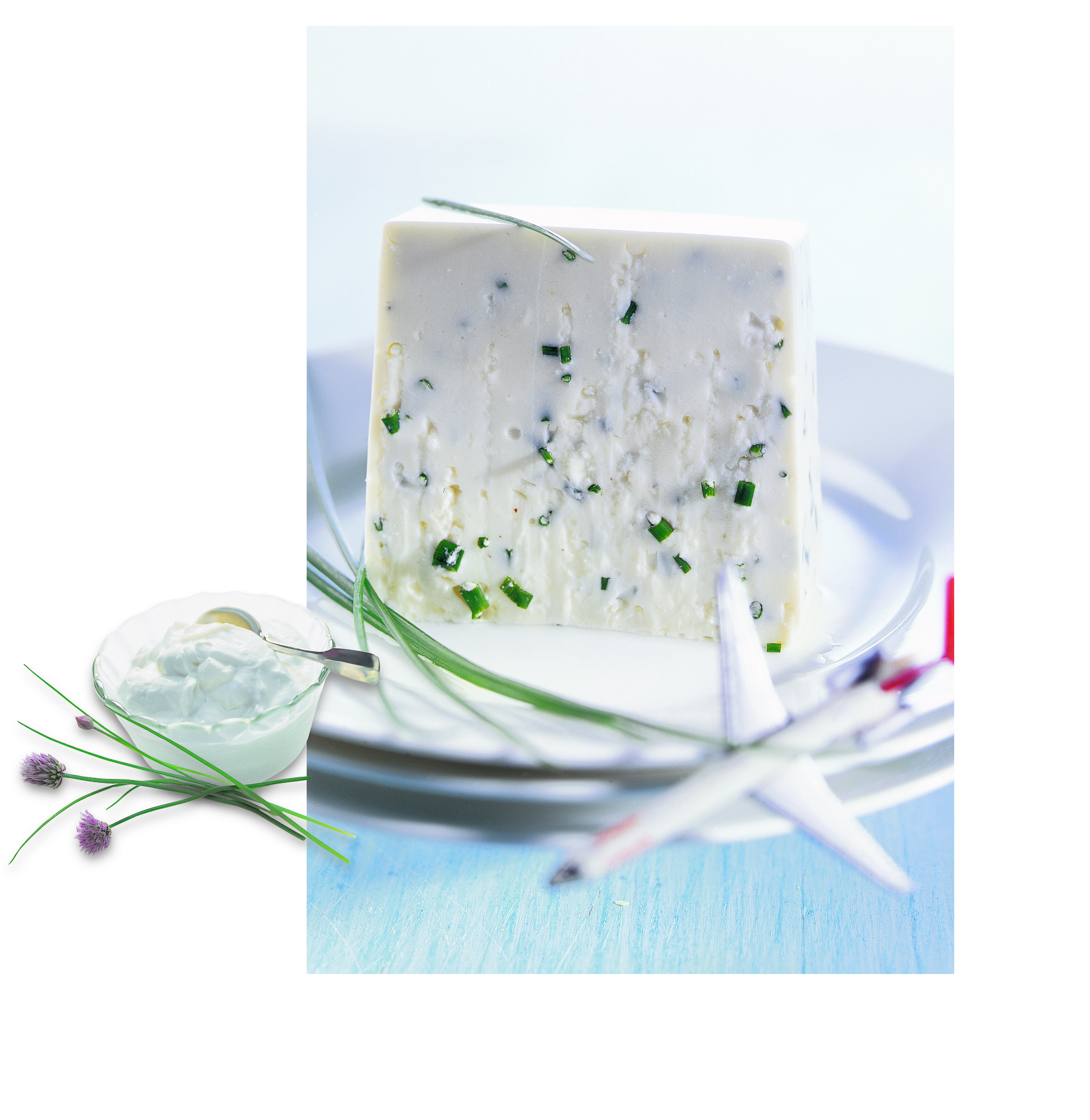 Terrine au yogourt avec ciboulette