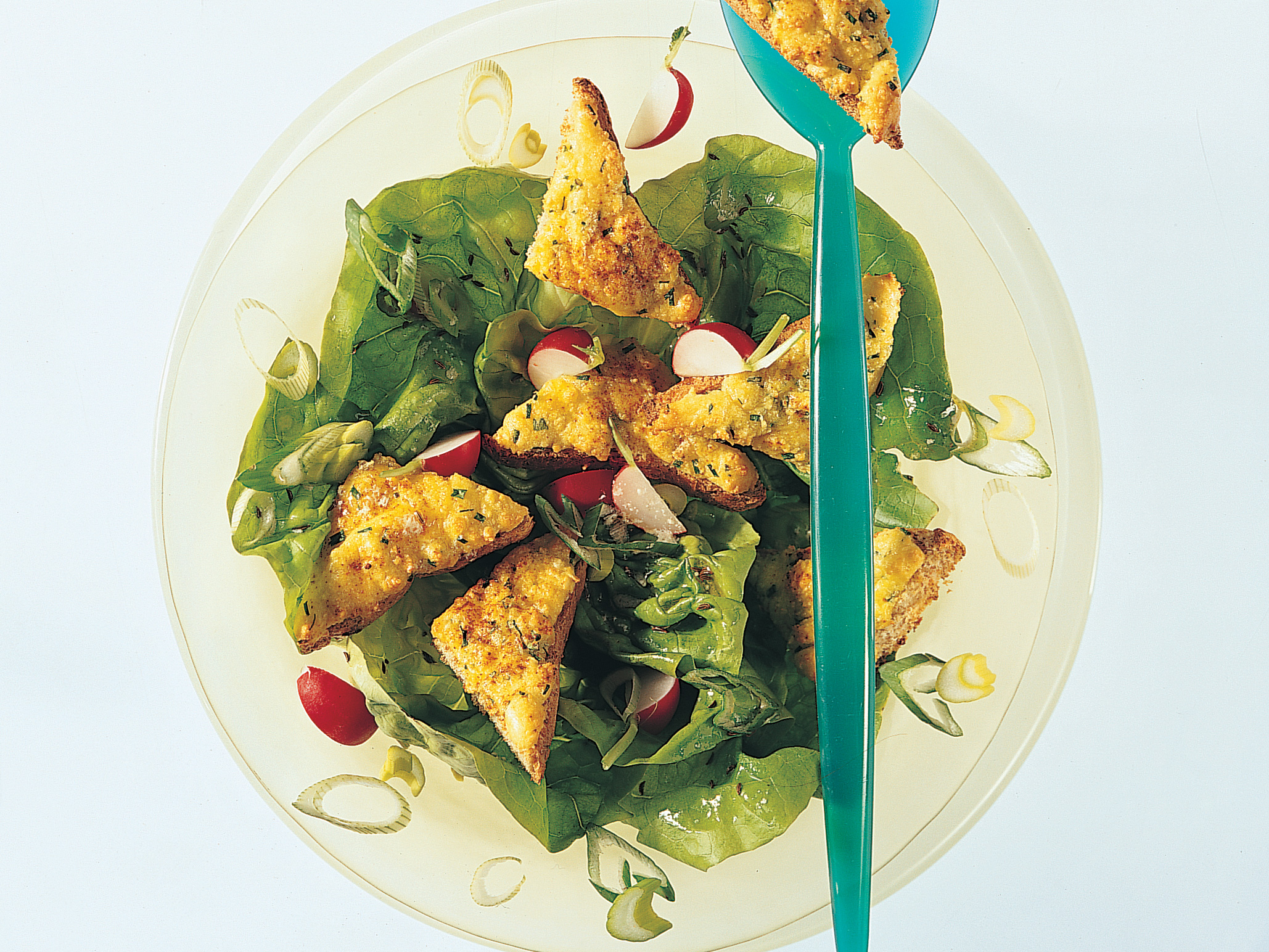 Käse-Croûtons-Salat