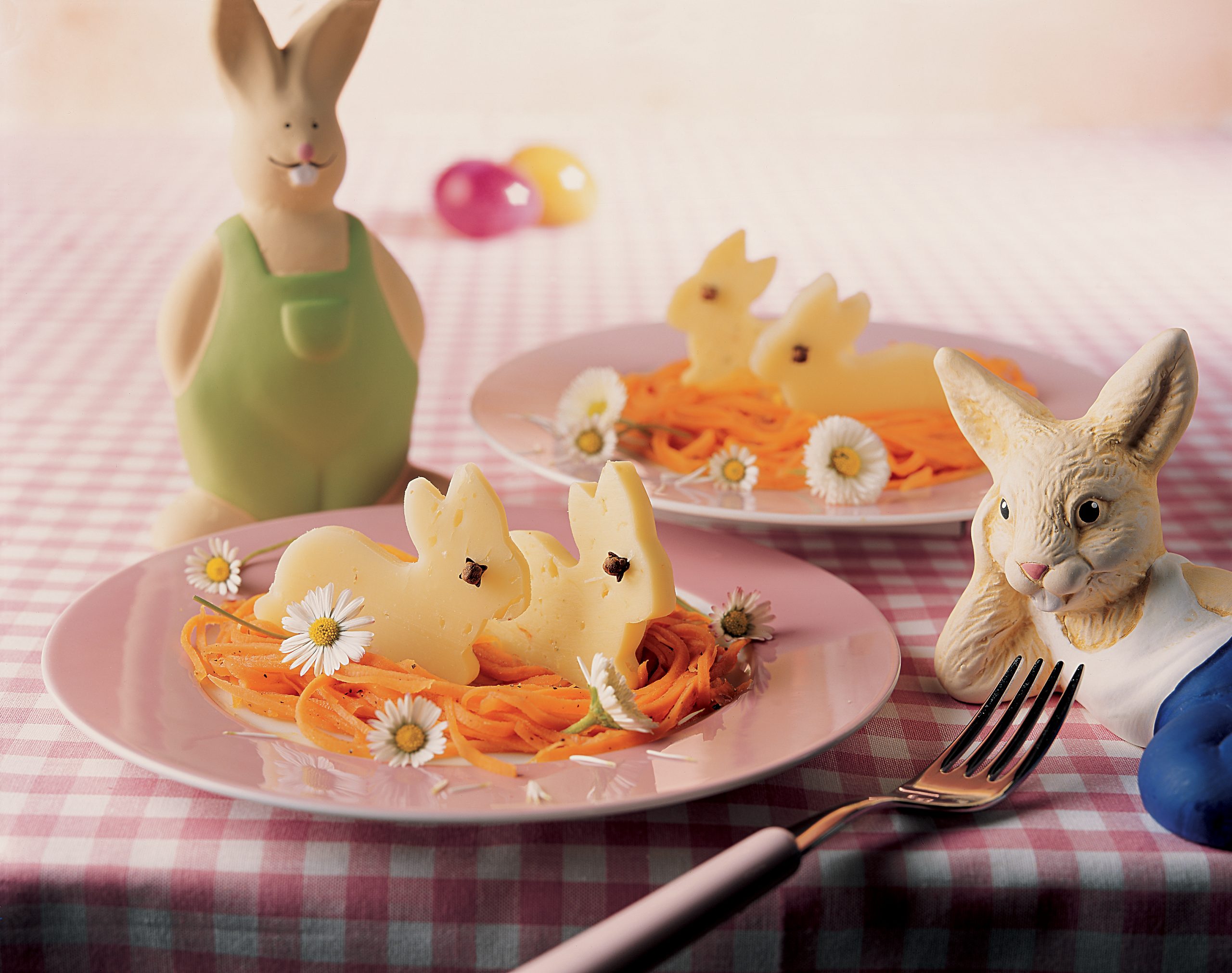 Lapereaux en fromage sur lit de carottes