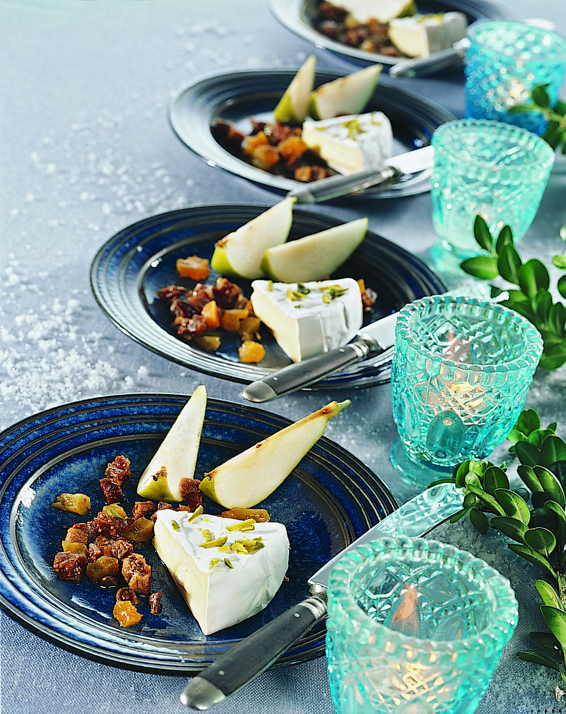 Triangles de fromage et leur tartare de figues