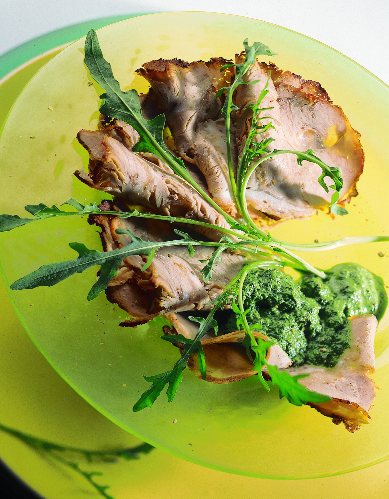 Rôti de veau à la sauce roquette