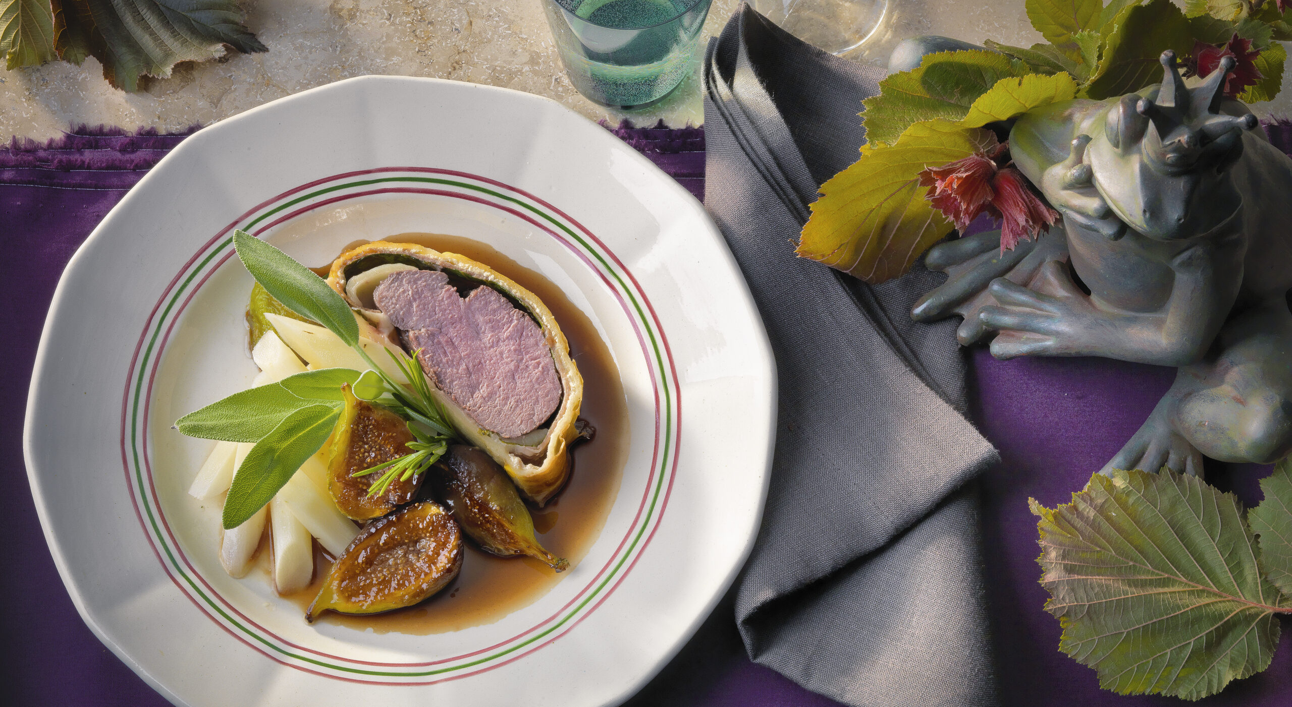Filet de veau en croûte aux figues sauce porto