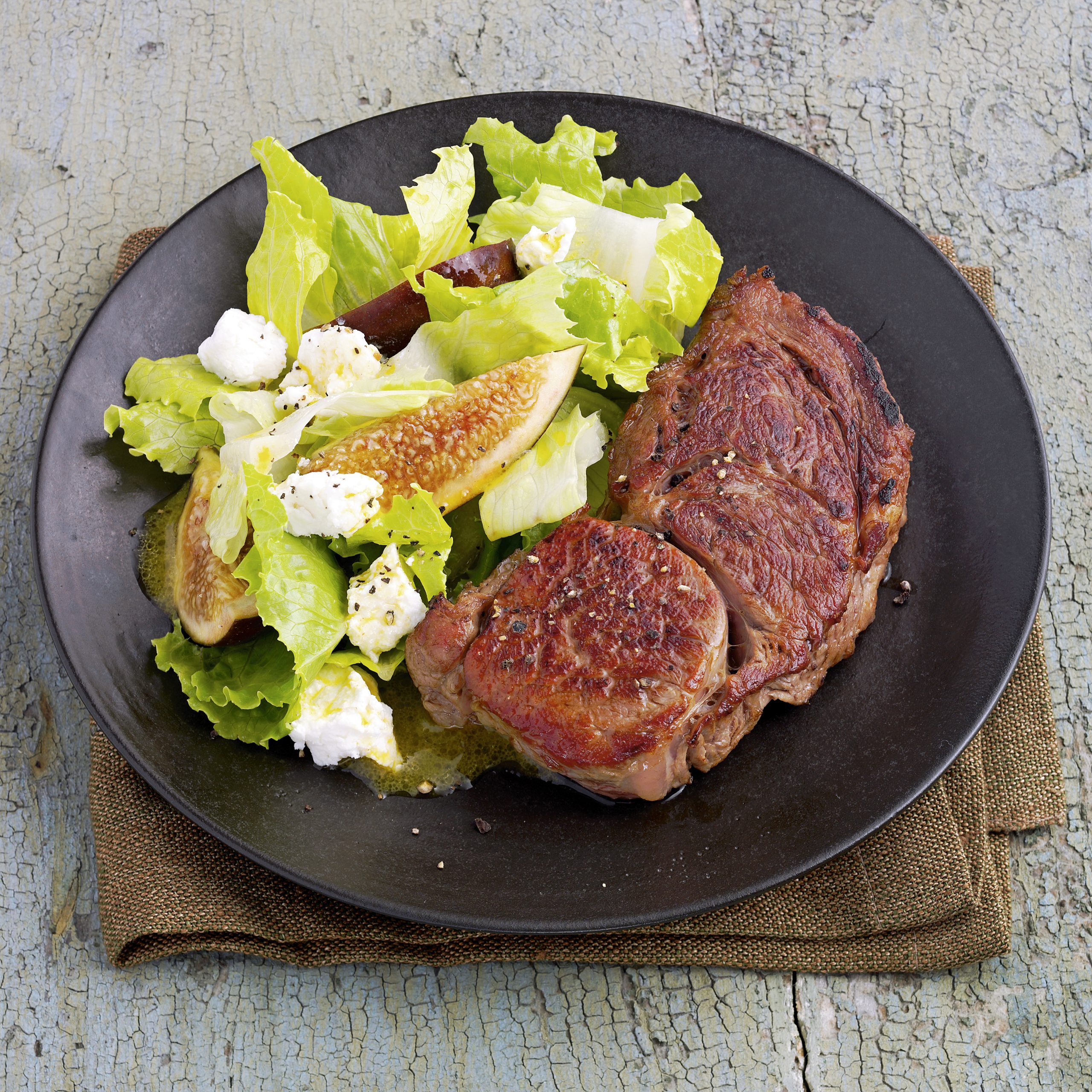 Steaks de veau et salade de figues