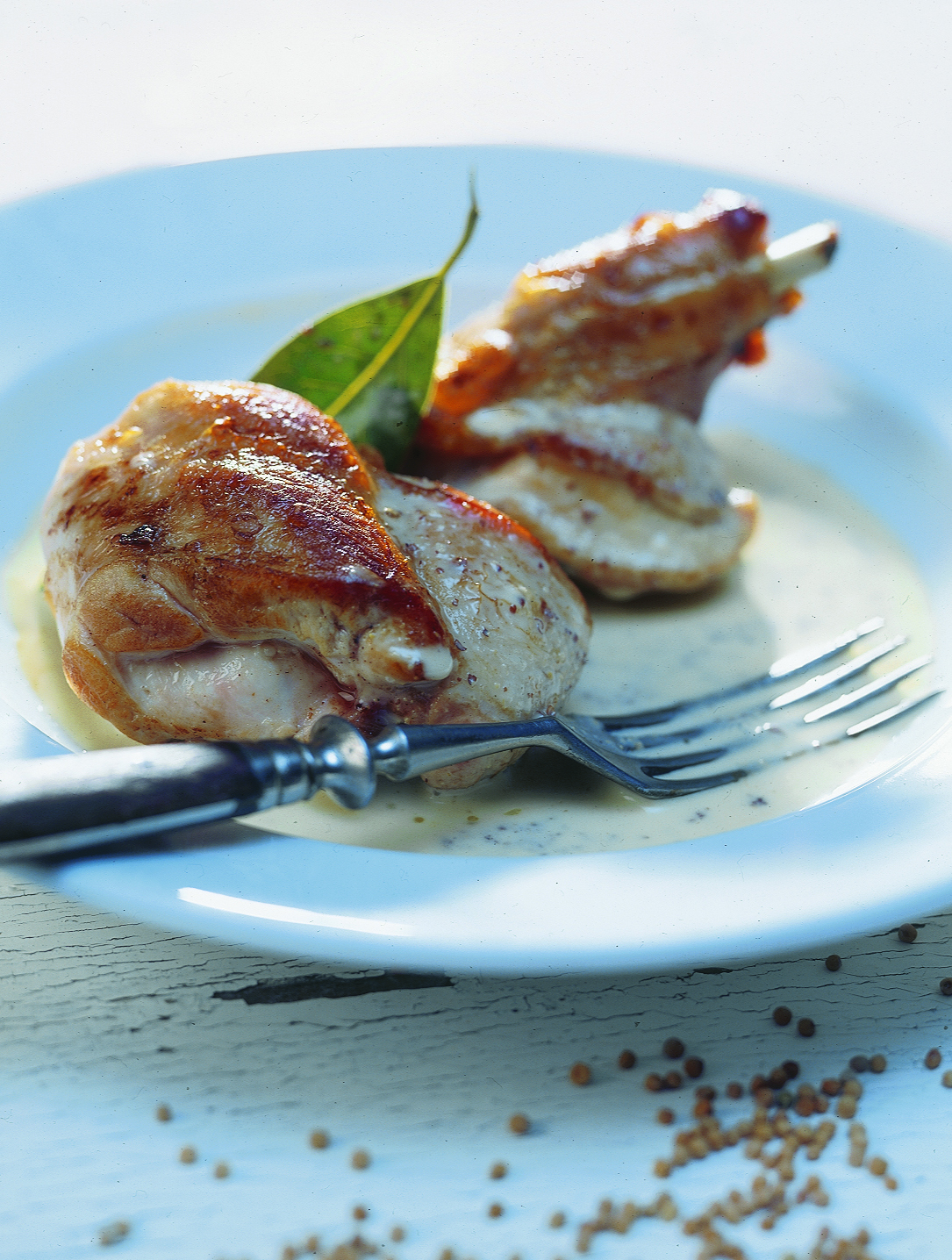 Kaninchenragout mit Cognac-Senfsauce