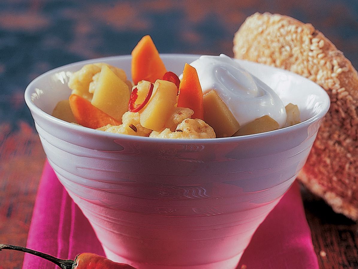 Pommes de terre et chou-fleur au curry