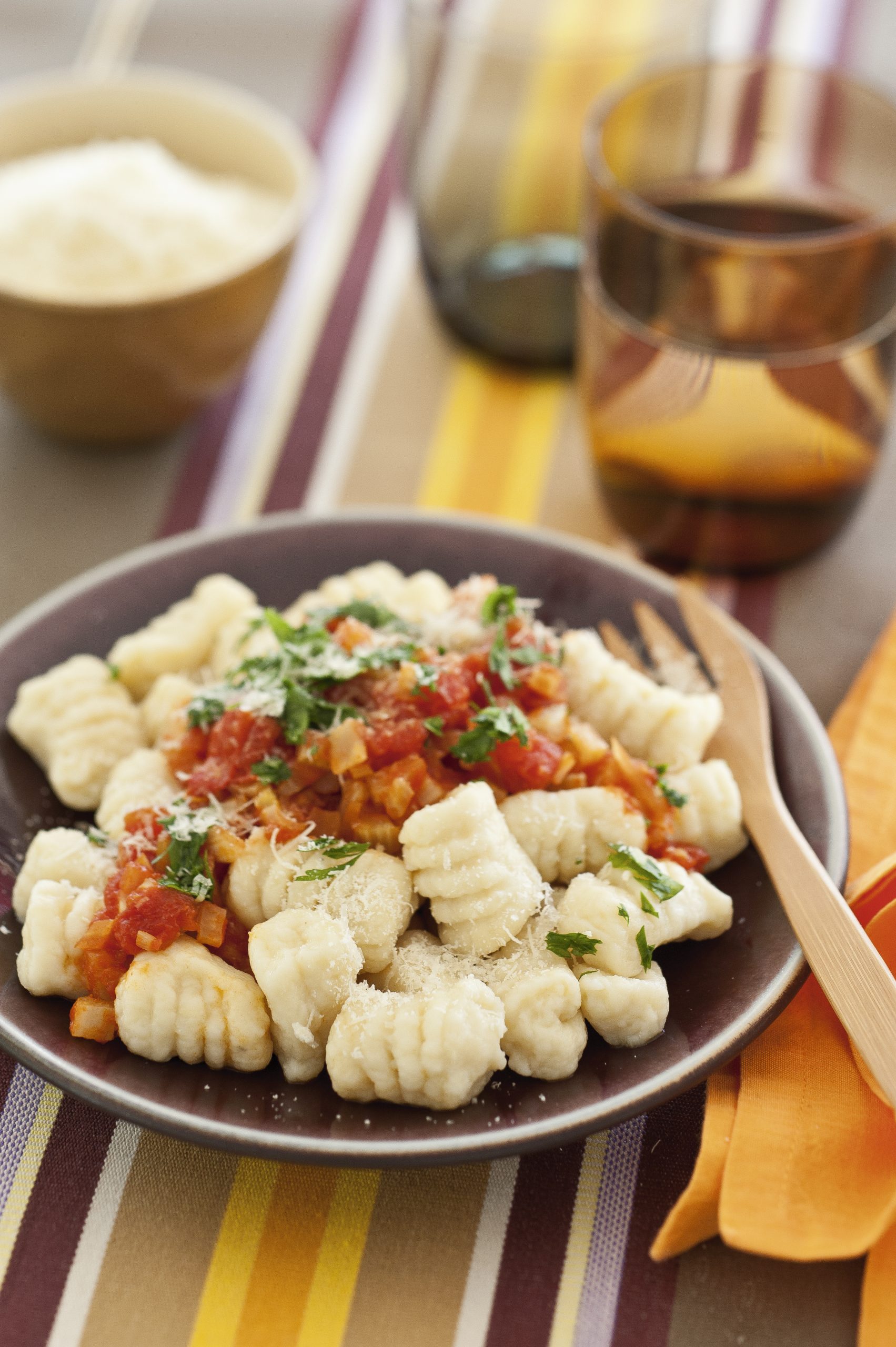 Gnocchi de pomme de terre sauce aux légumes