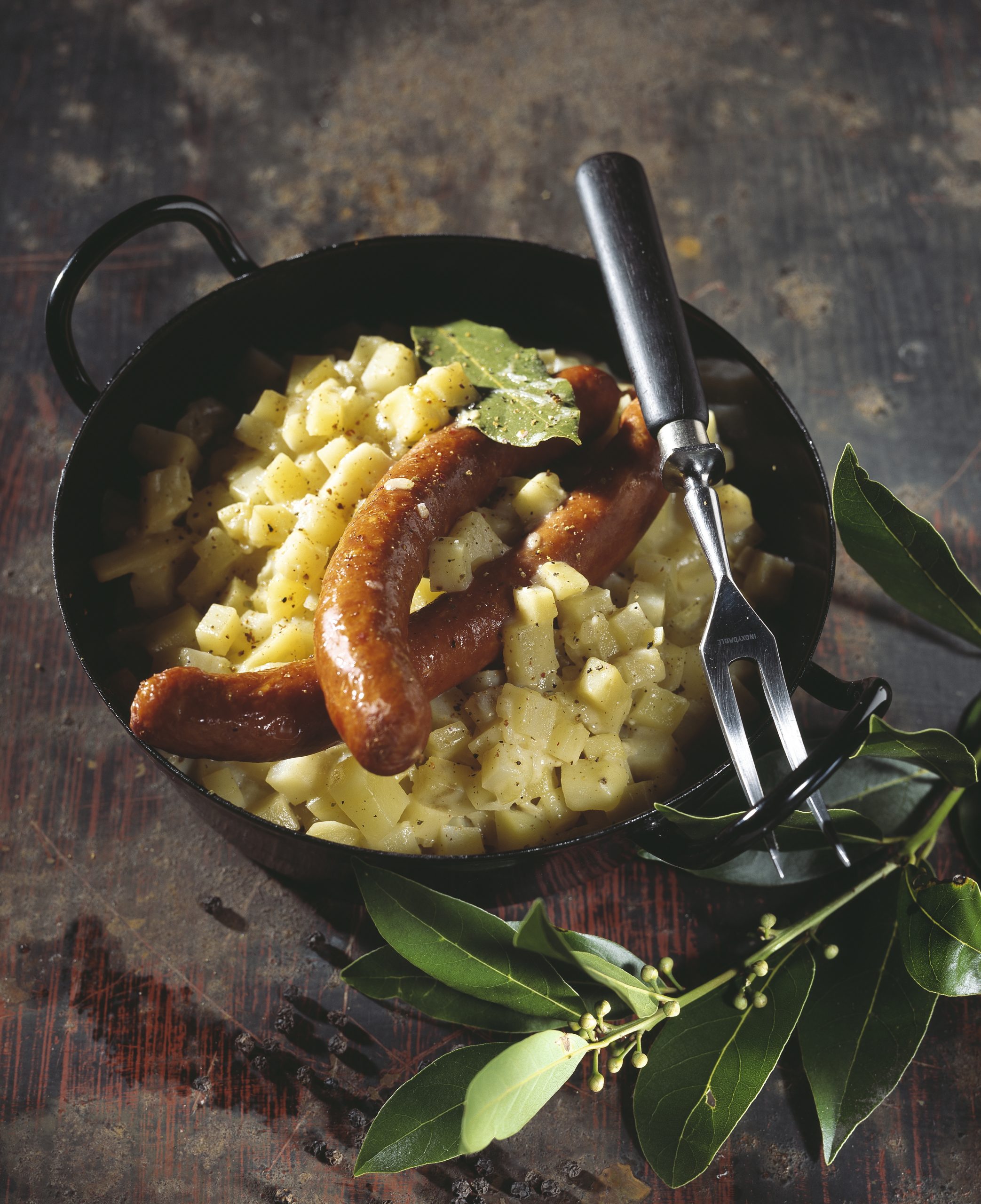 Kartoffelotto mit Schweinswürstchen
