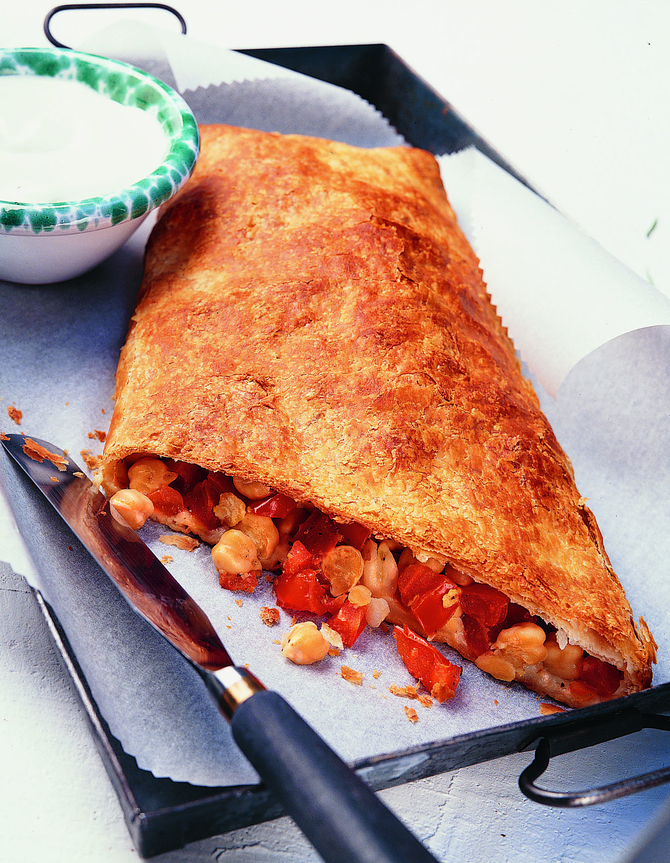 Strudel aux pois chiches et tomates