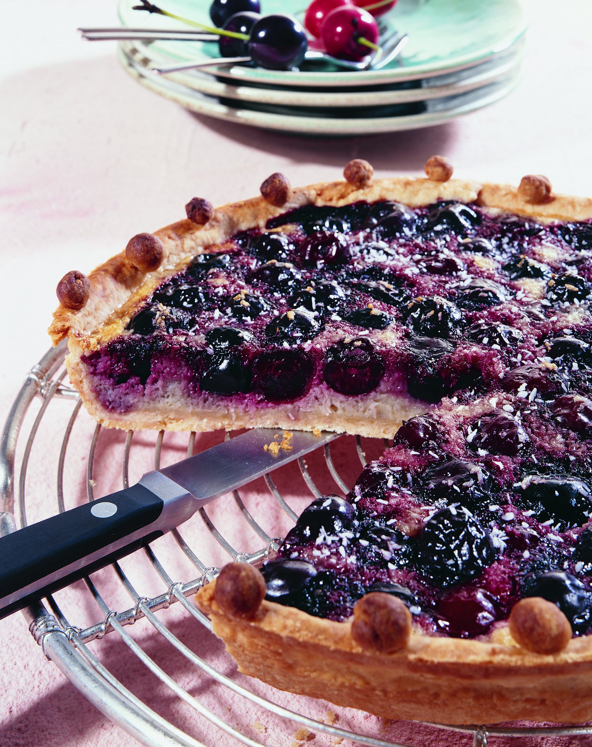 Tarte aux cerises et à la noix de coco