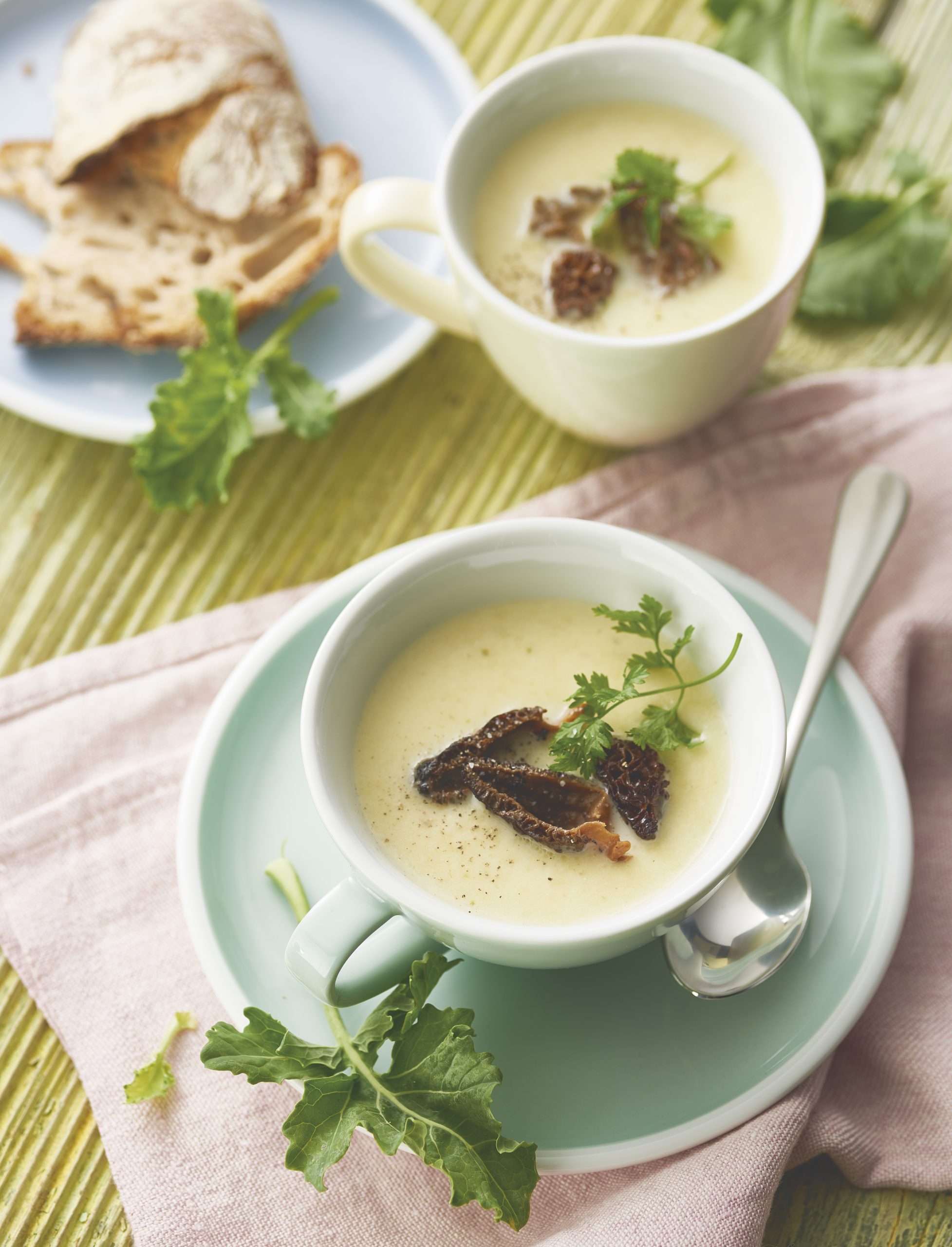 Potage colrave et morilles