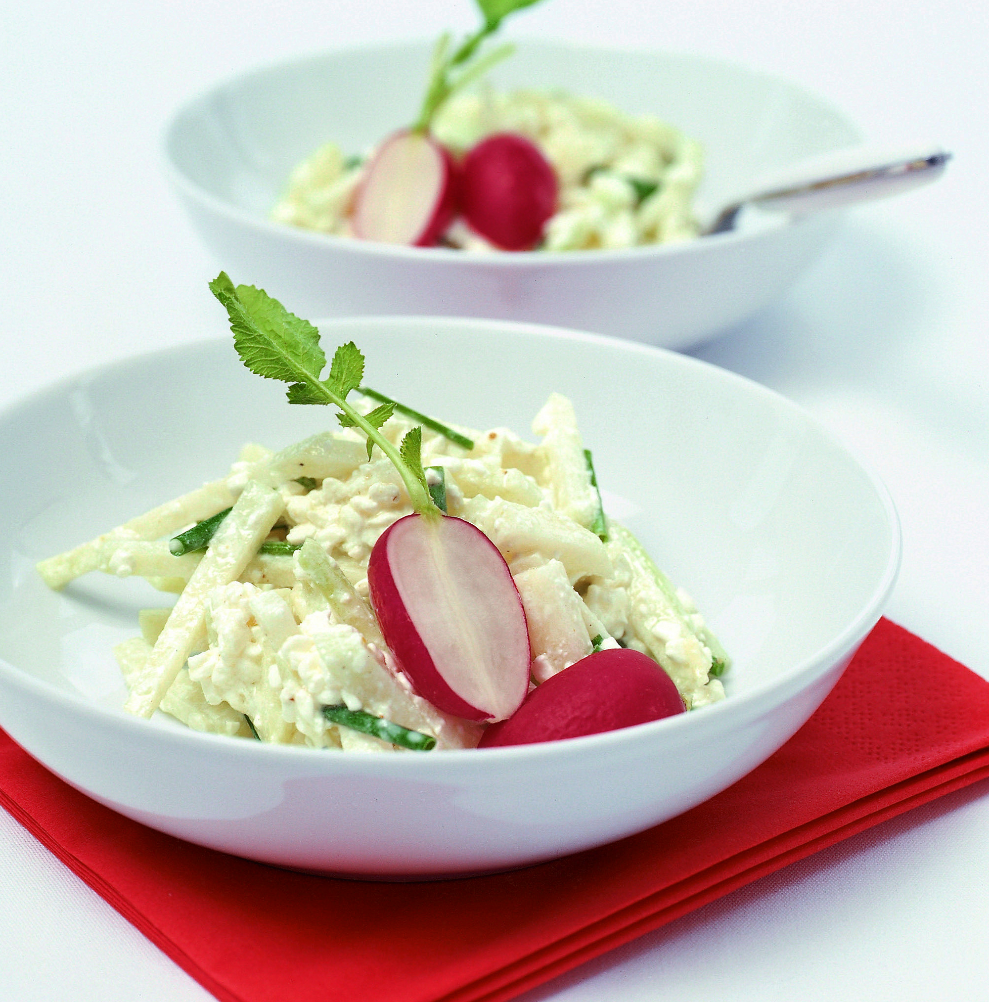 Salade de colraves et sauce au cottage cheese