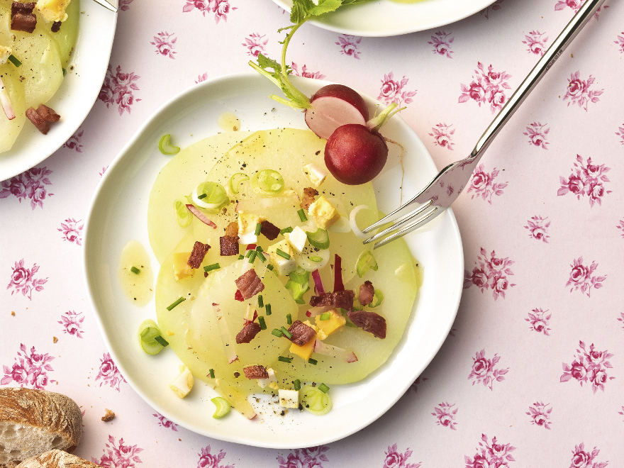 Kohlrabischeiben mit Vinaigrette