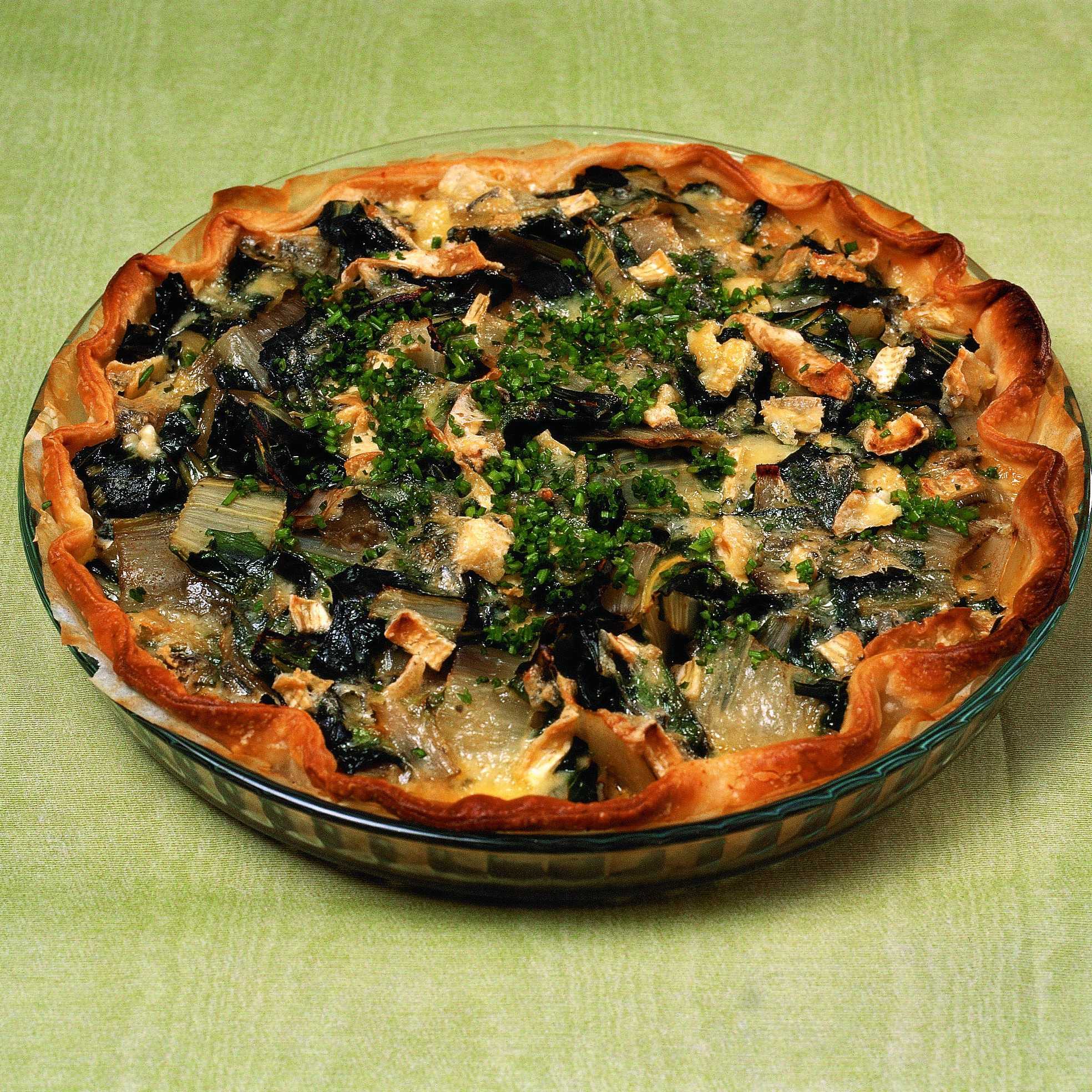Krautstiel-Tarte mit Blauschimmelkäse