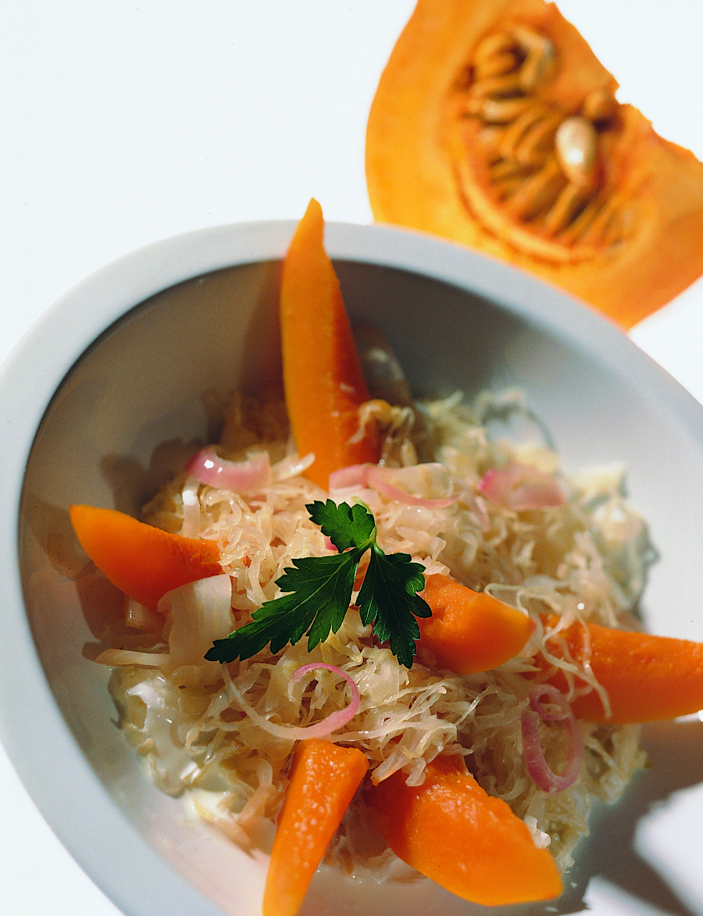 Courge et choucroute à la crème