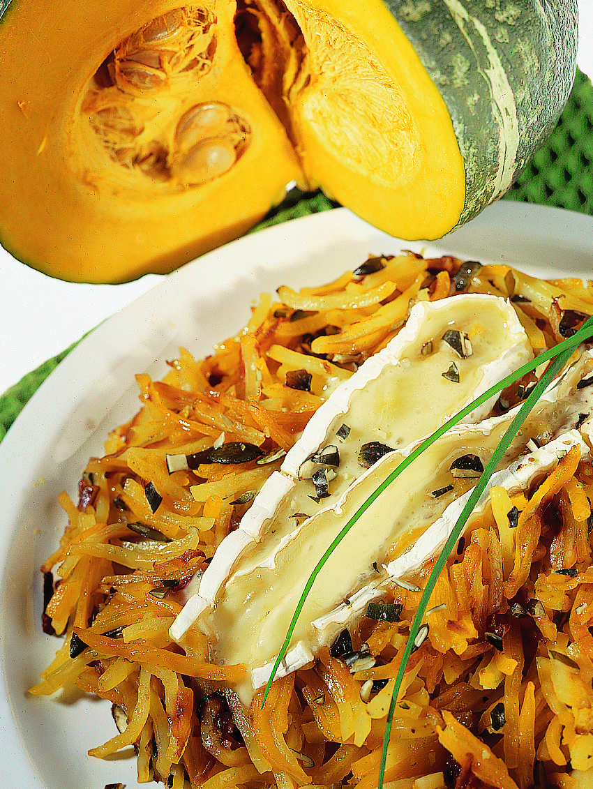Rösti à la courge garnis de Brie