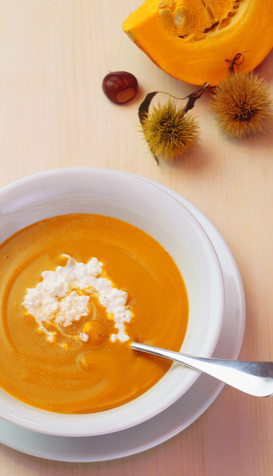 Soupe à la courge et aux marrons
