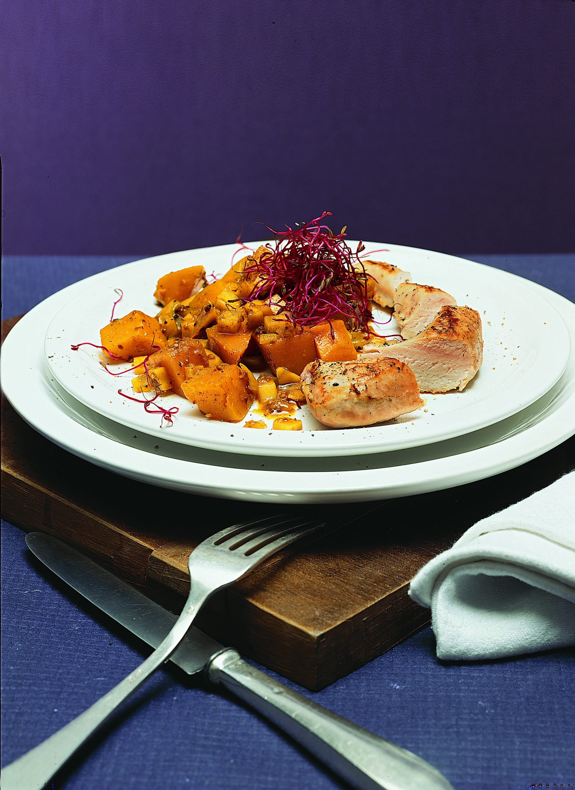 Potée de courge et filets de lapin