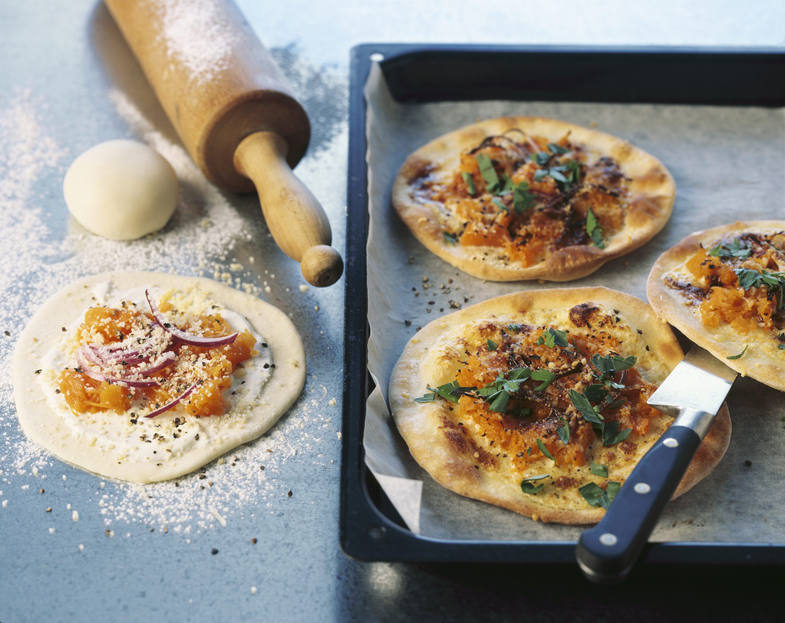 Tartes fines à la courge