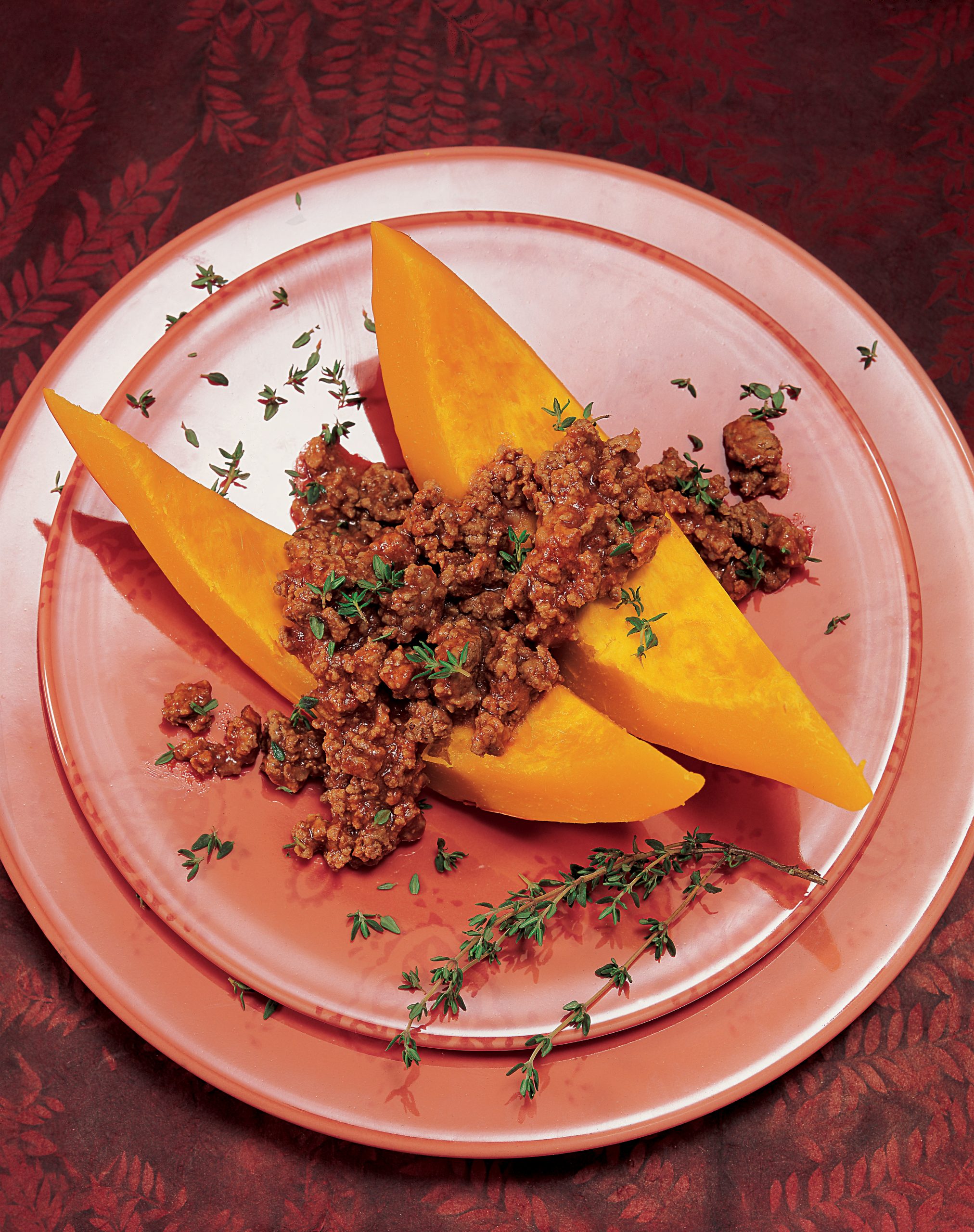 Kürbisschnitze mit Hackfleisch