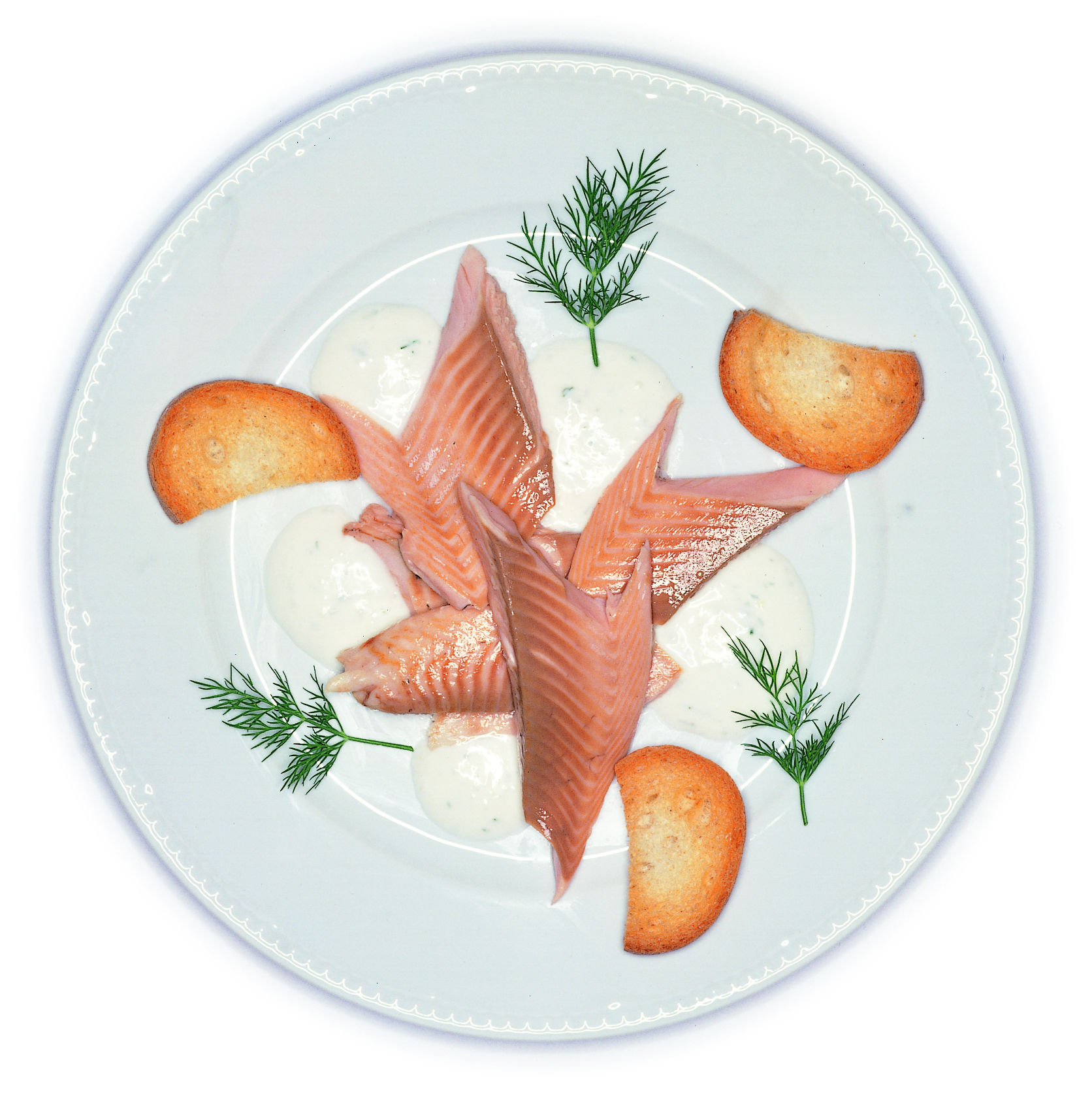 Lachsforellen mit Zitronen-Dill-Joghurt