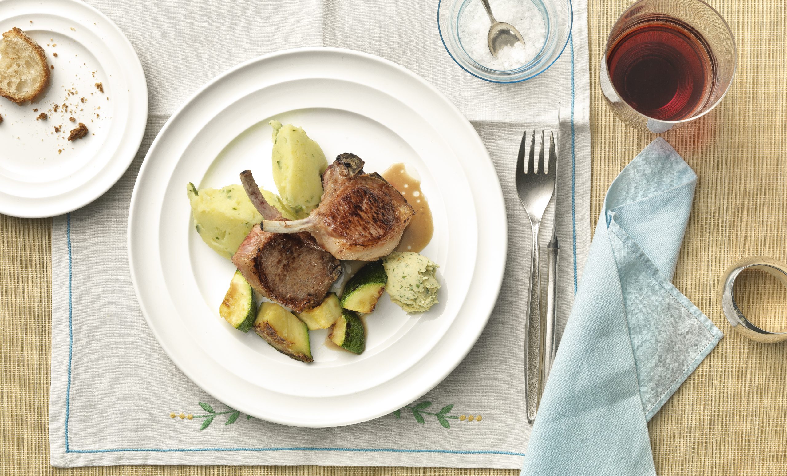 Lammkoteletts mit Zucchini-Kartoffelstock