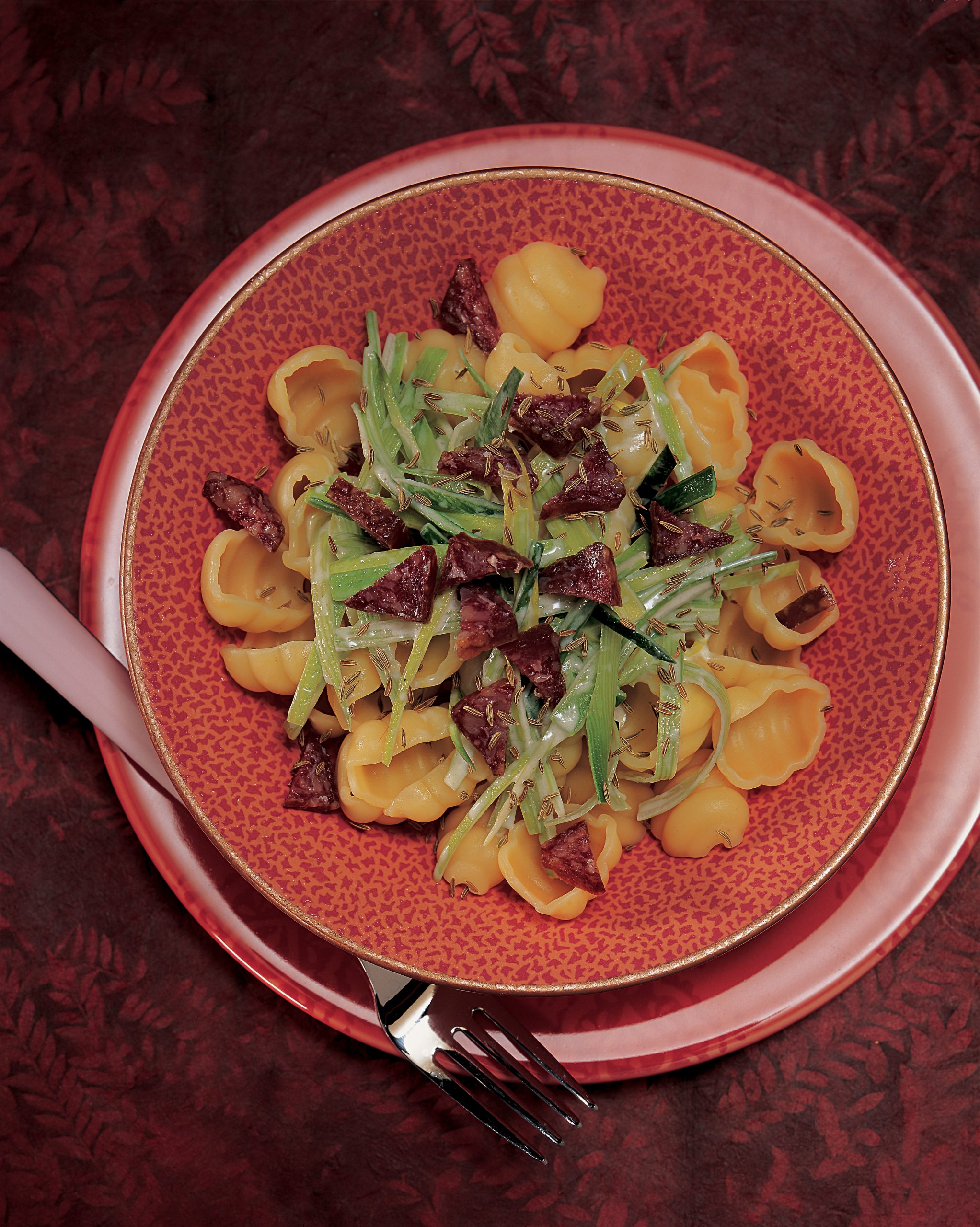 Conchiglie au poireau et au gendarme