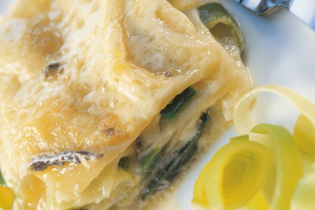 Lasagnes au poireau et au fromage