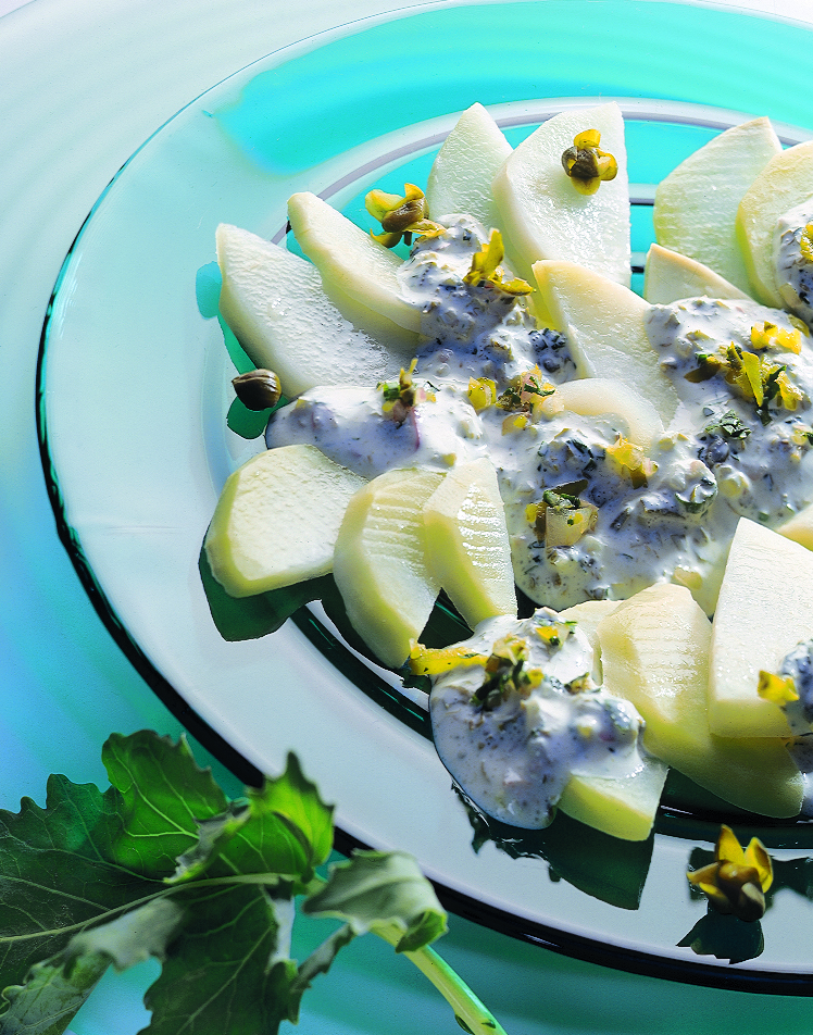 Lauwarmer Kohlrabisalat