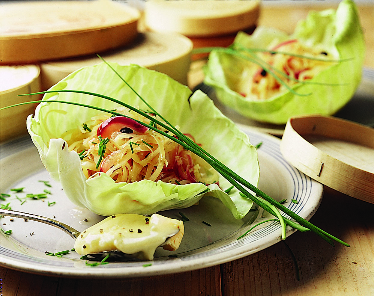Lauwarmer Weisskabissalat mit Vacherin Mont-d'Or